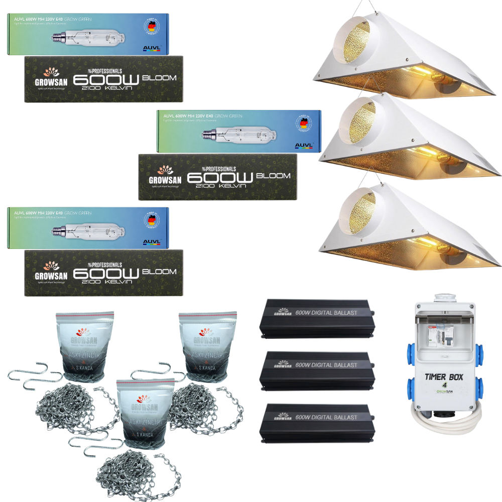 3'lü AUVL 600w Grow-Bloom Set