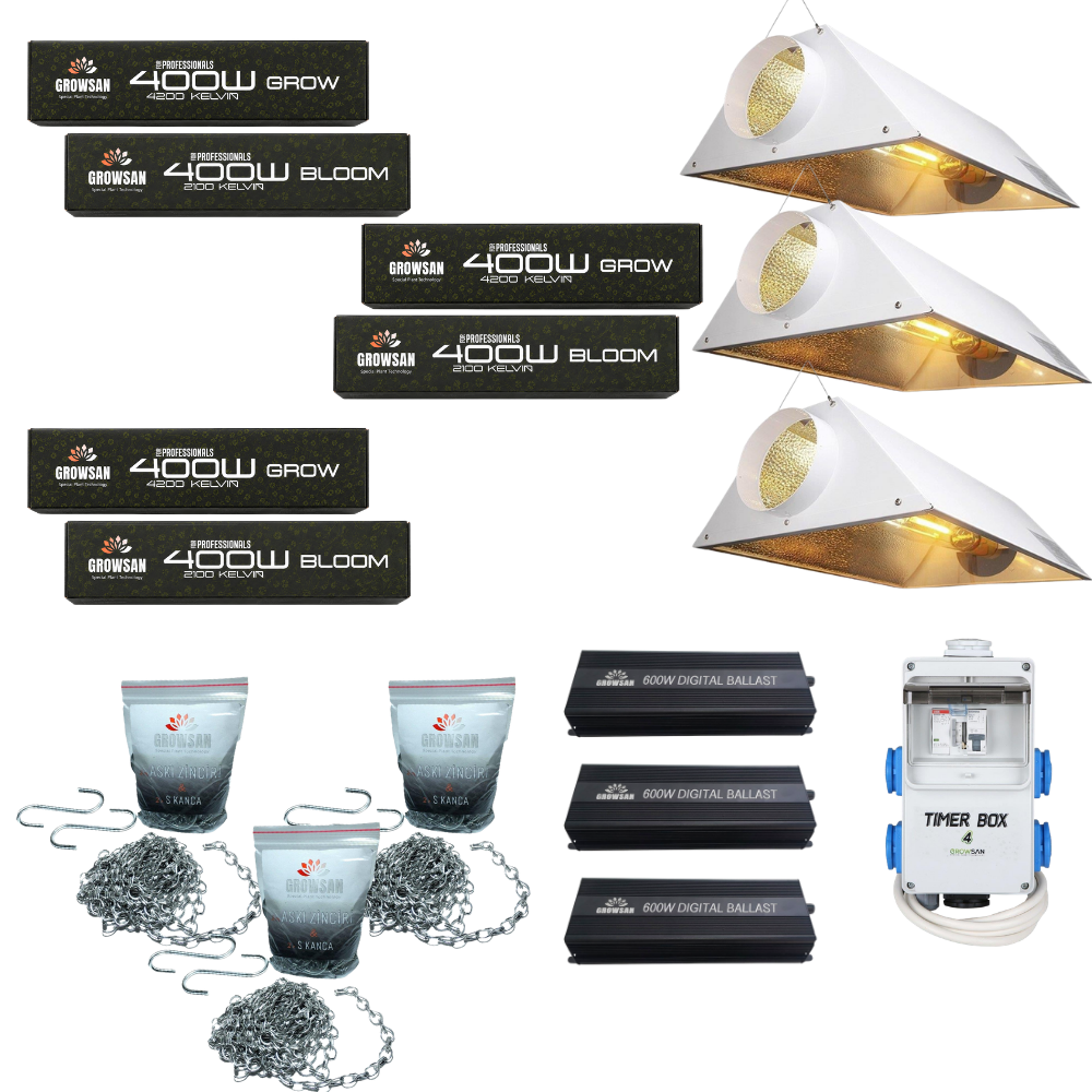 3'lü Growsan 400w Grow-Bloom Set