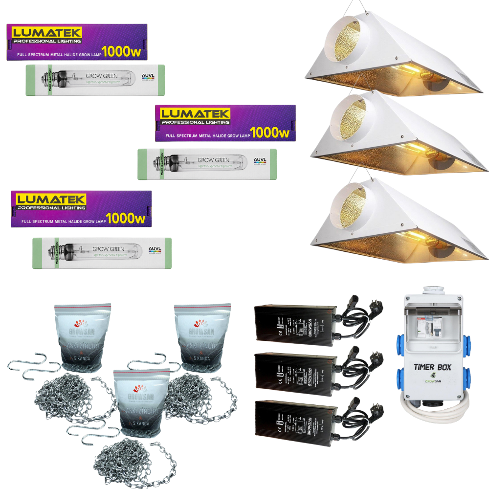 3'lü Lumatek-AUVL 1000w Grow-Bloom Set