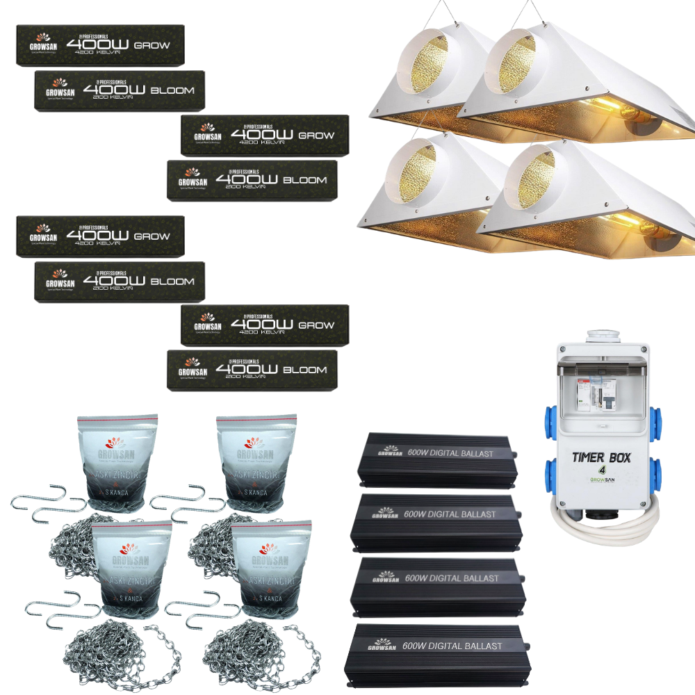 4'lü Growsan 400w Grow-Bloom Set
