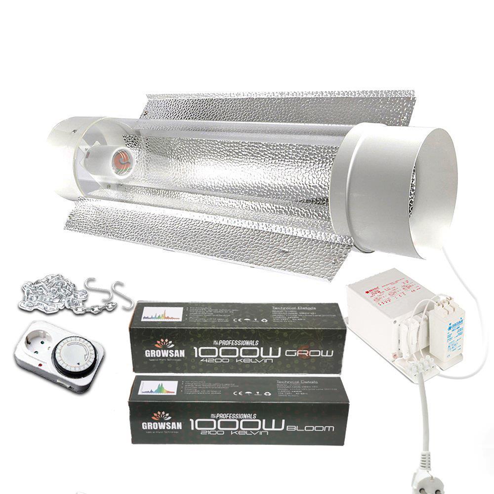 Growsan 1000w Grow/Bloom CoolTube Foton Set