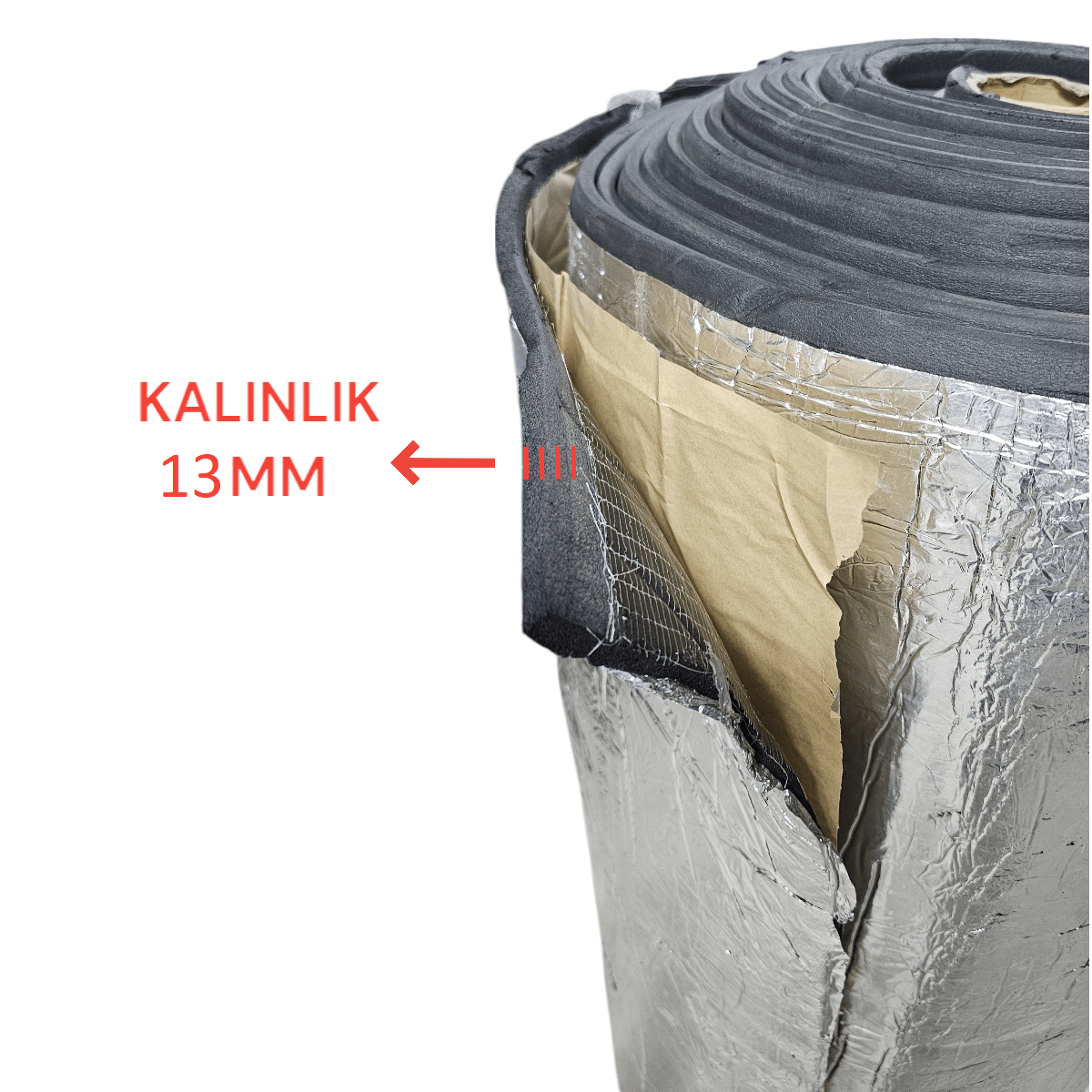 ALÜMİNYUMLU KAUÇUK YAPIŞKANLI (Kalınlık: 13mm / En: 110cm)