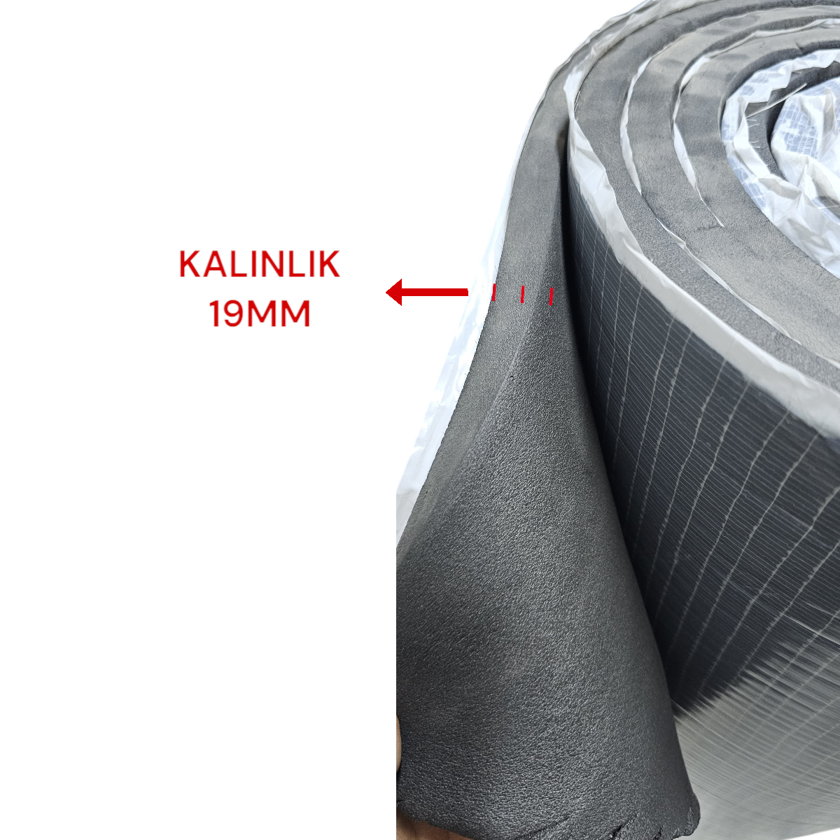 KAUÇUK YAPIŞKANLI İZOLASYON MALZEMESİ (Kalınlık: 19mm / En: 110cm)