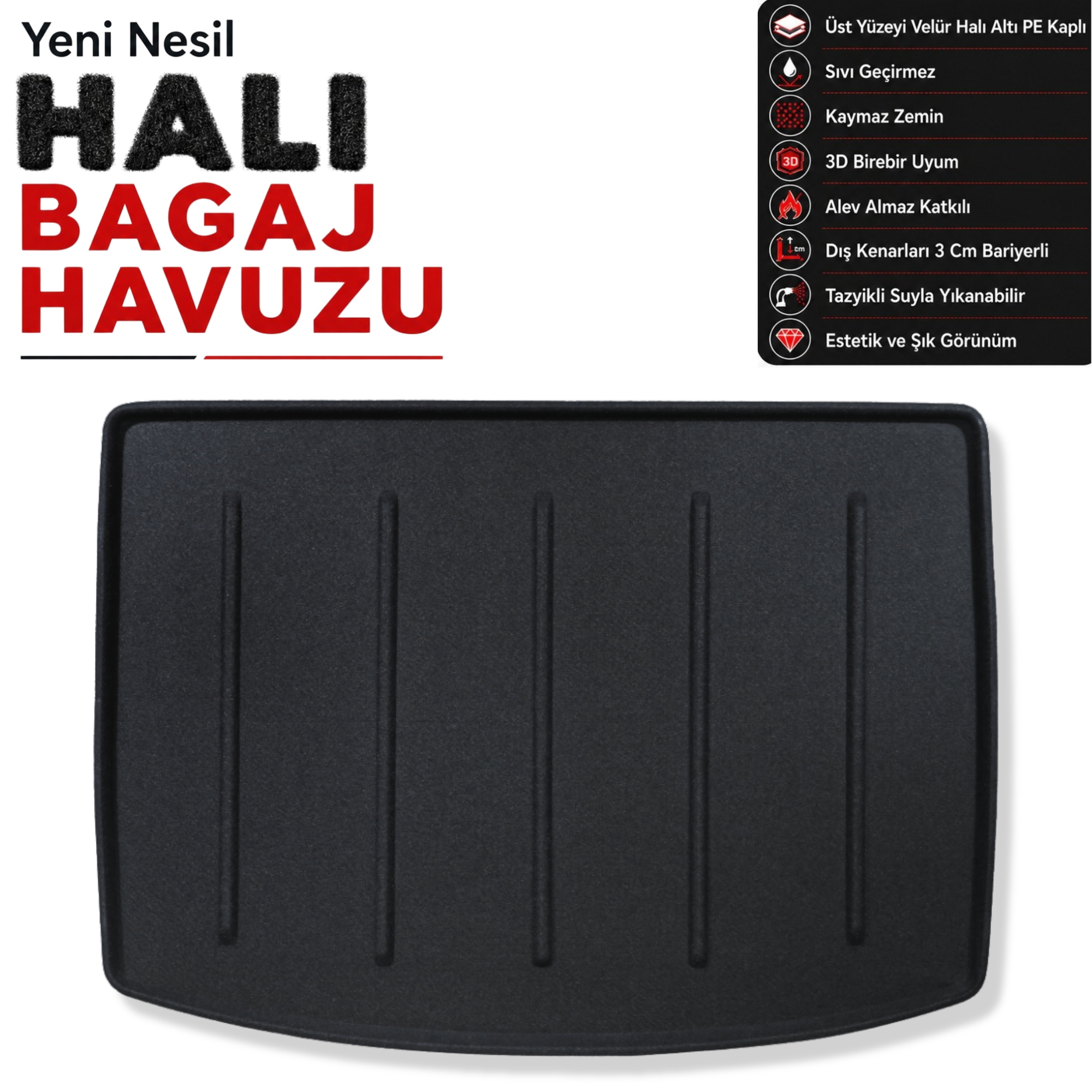 BYD Atto 2 Alt - Üst Raf Uyumlu Halı Bagaj Havuzu (2025 Sonrası)
