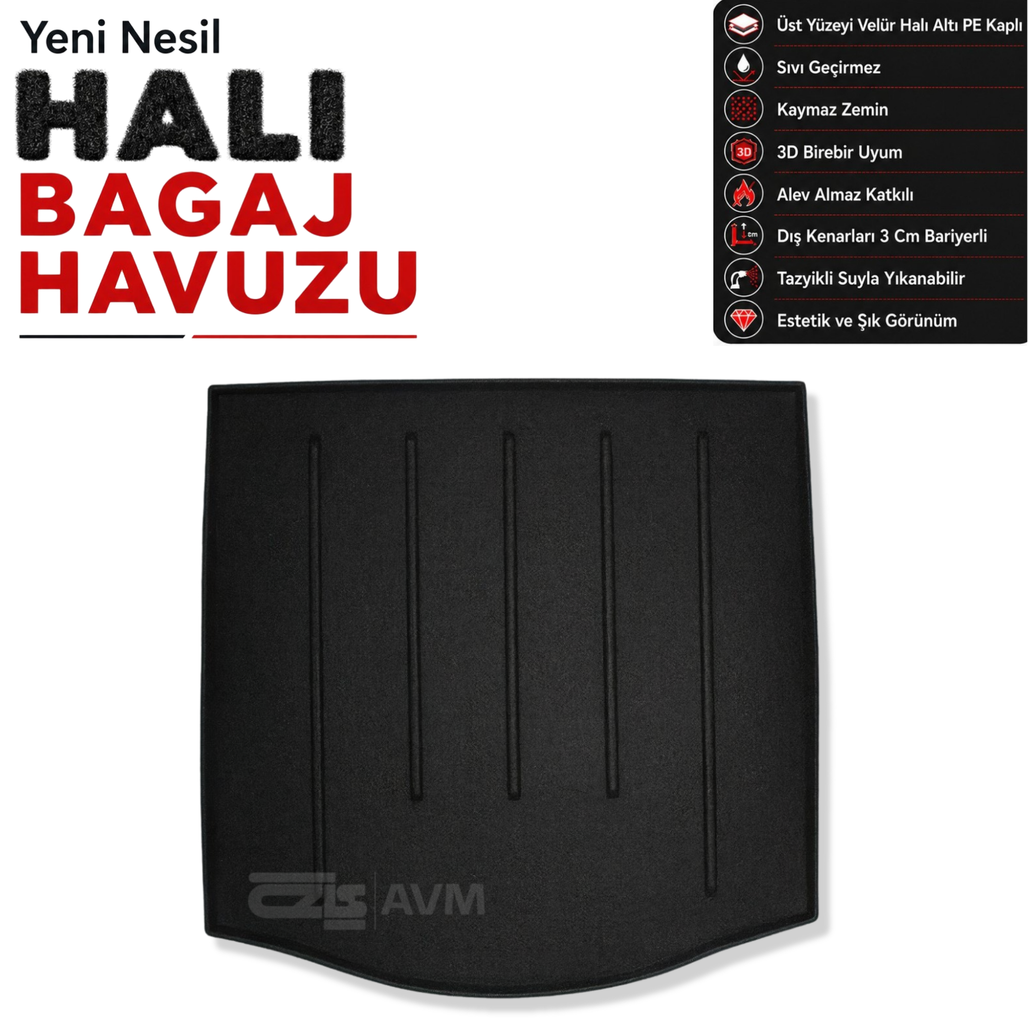 Ford Focus Sedan 3 Halı Bagaj Havuzu (2011 - 2014 Arası)