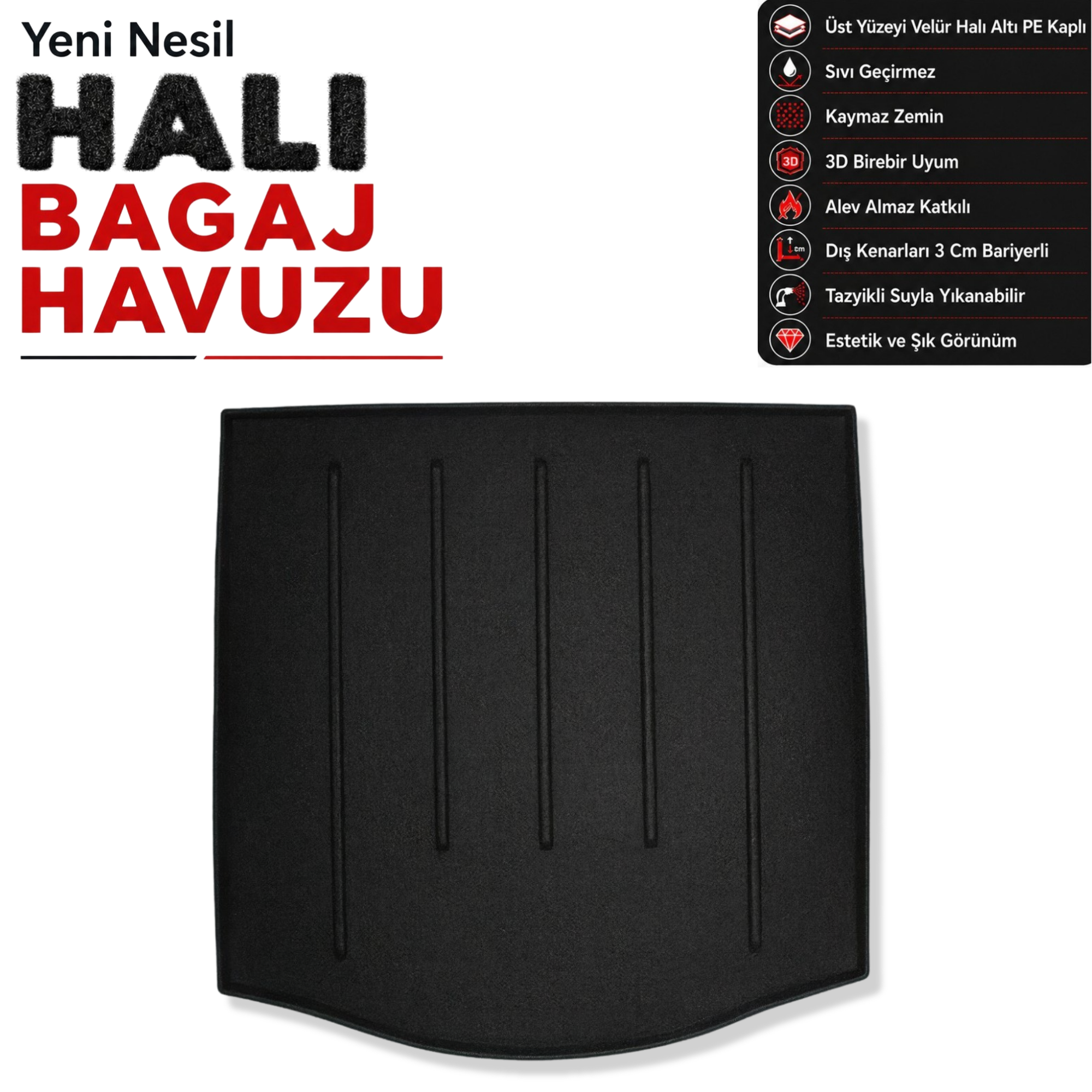 Ford Focus Sedan 3 Halı Bagaj Havuzu (2011 - 2014 Arası)