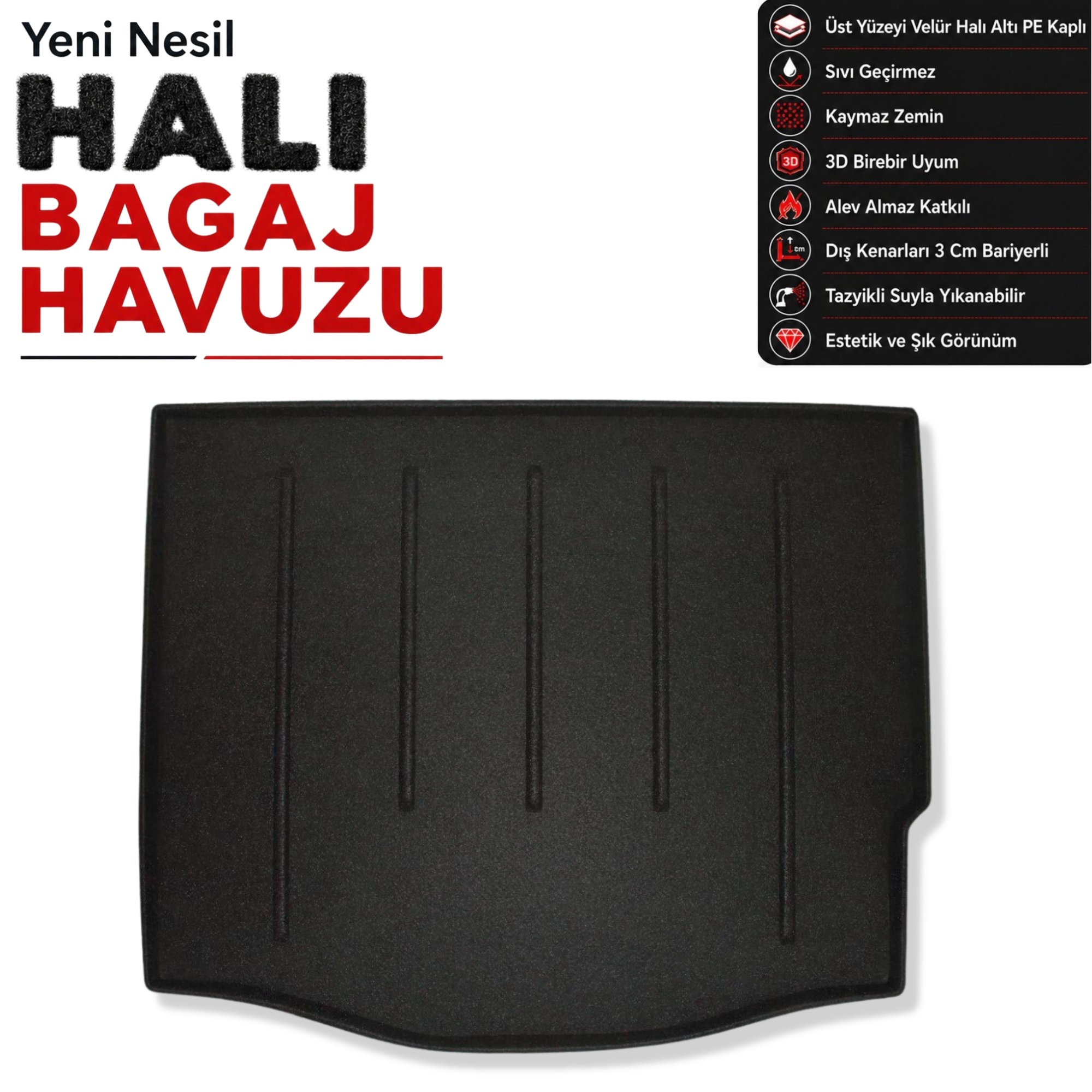 Ford Focus Hatchback 3 Halı Bagaj Havuzu ( 2011 - 2014 Arası)