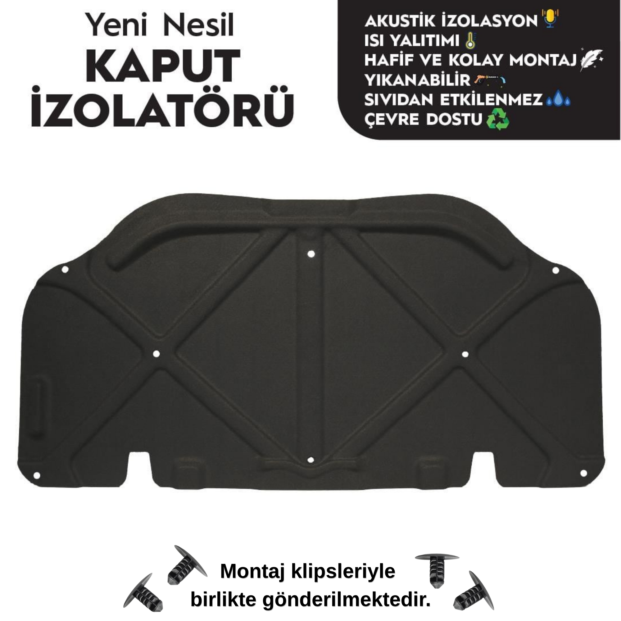 KAMPANYALI - Toyota Corolla E120 ve E130 Kaput Altı İzolatörü (2002 - 2006 Arası)