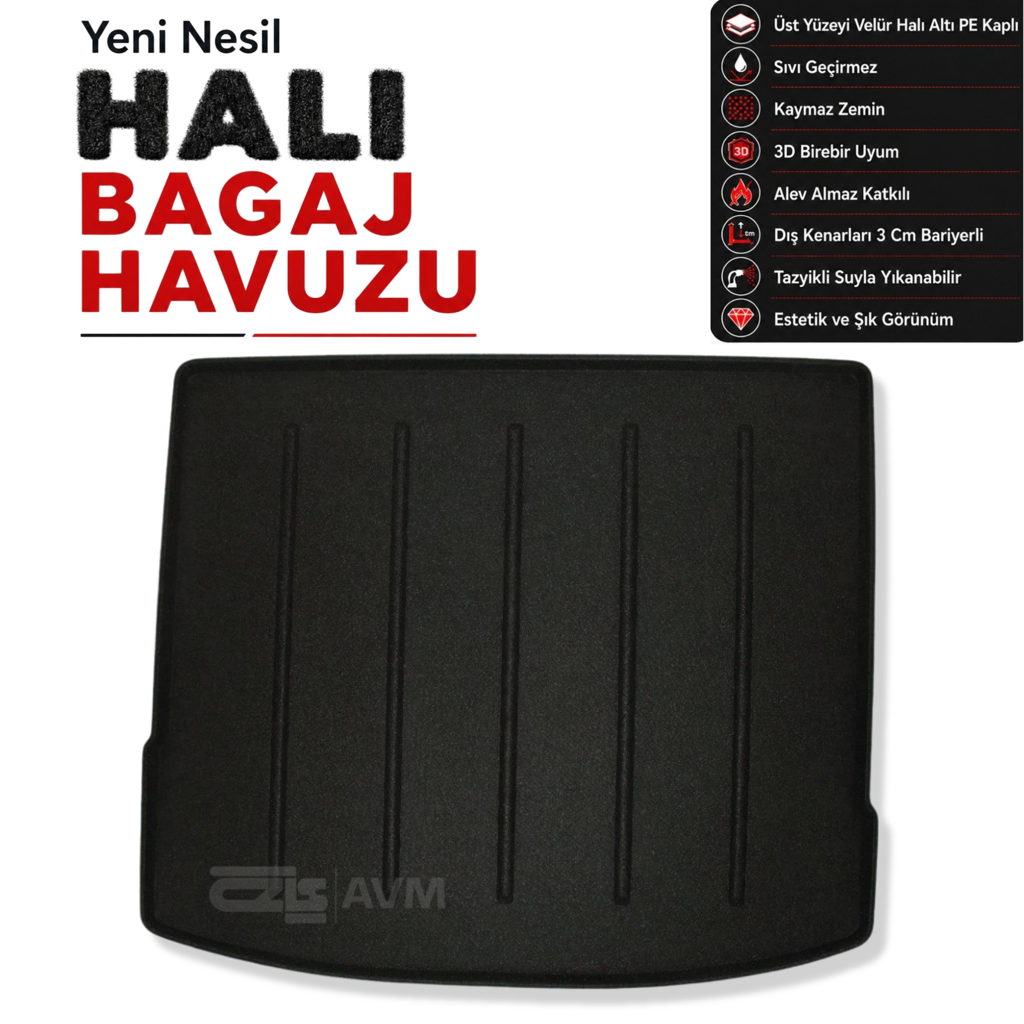 MG HS Benzinli / Hybrid Uyumlu Halı Bagaj Havuzu (2025 Sonrası)