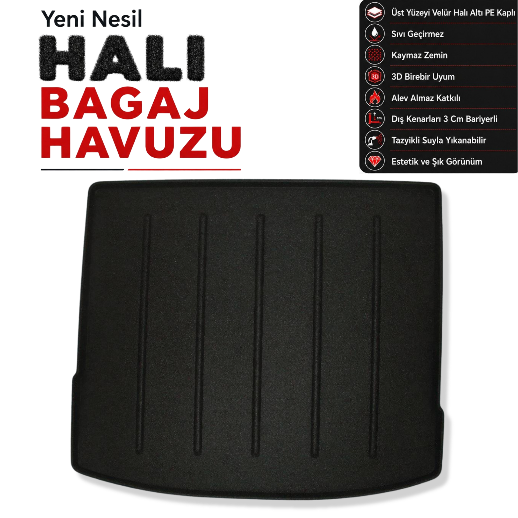 MG HS Benzinli / Hybrid Uyumlu Halı Bagaj Havuzu (2025 Sonrası)