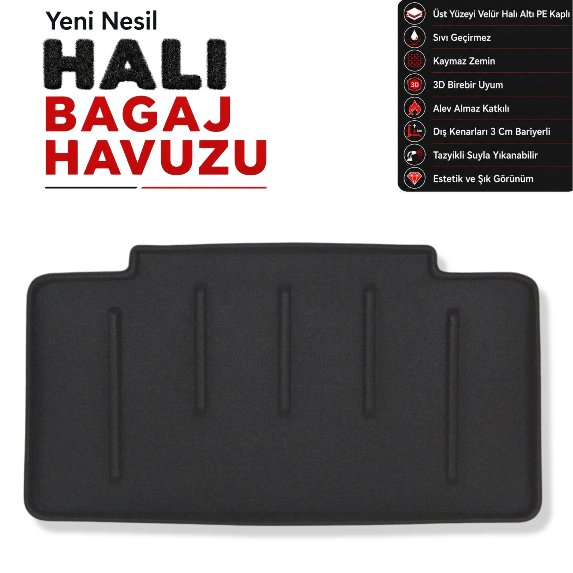 Mini Cooper 5 kapı Halı Bagaj Havuzu (2014 - 2018)