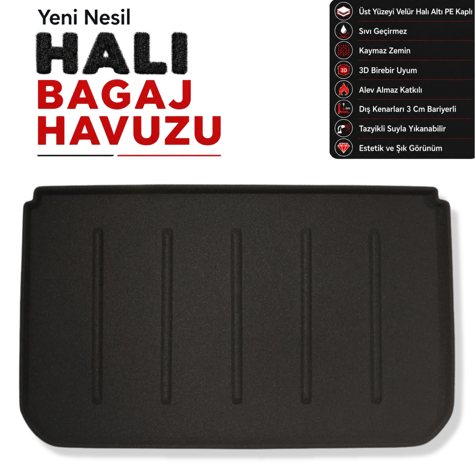 Mini Cooper 5 Kapı Alt ve Üst Uyumlu Halı Bagaj Havuzu (2025 Sonrası)