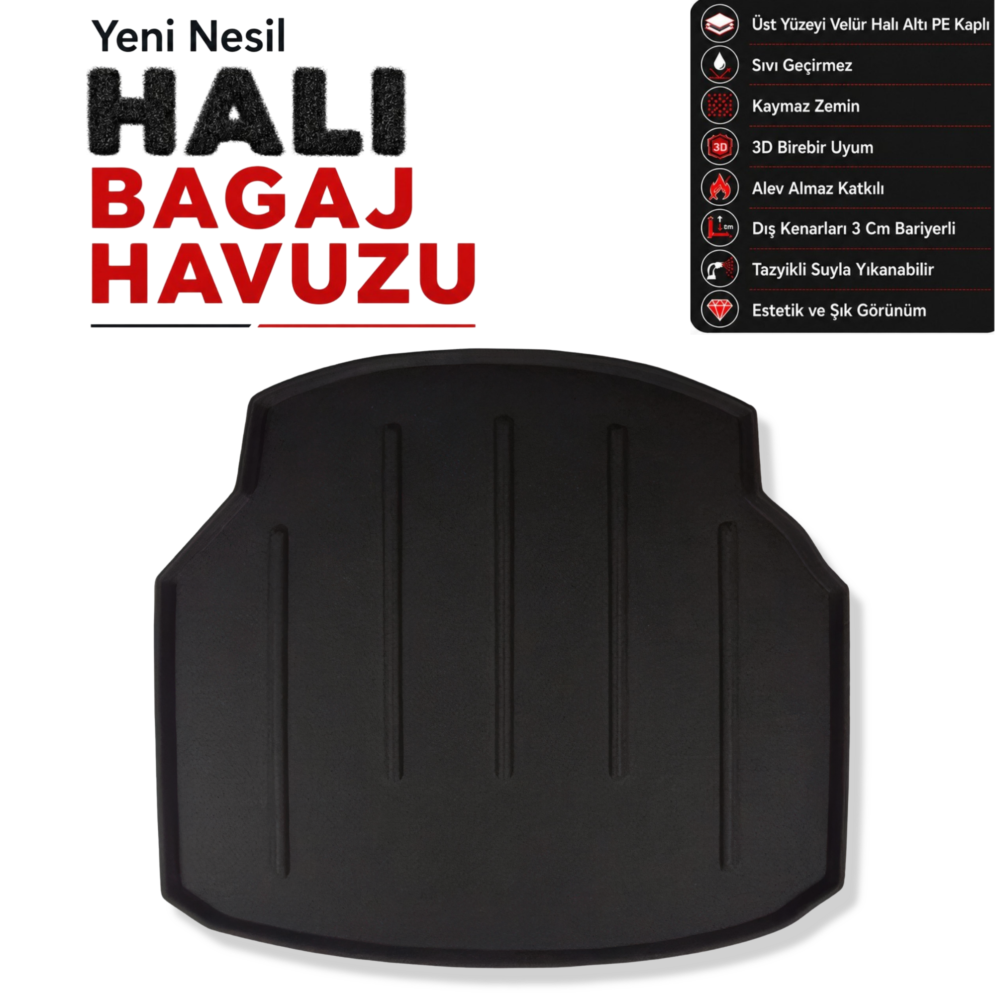 Mercedes C Serisi Sedan W204 Halı Bagaj Havuzu (2007 - 2013 Arası)