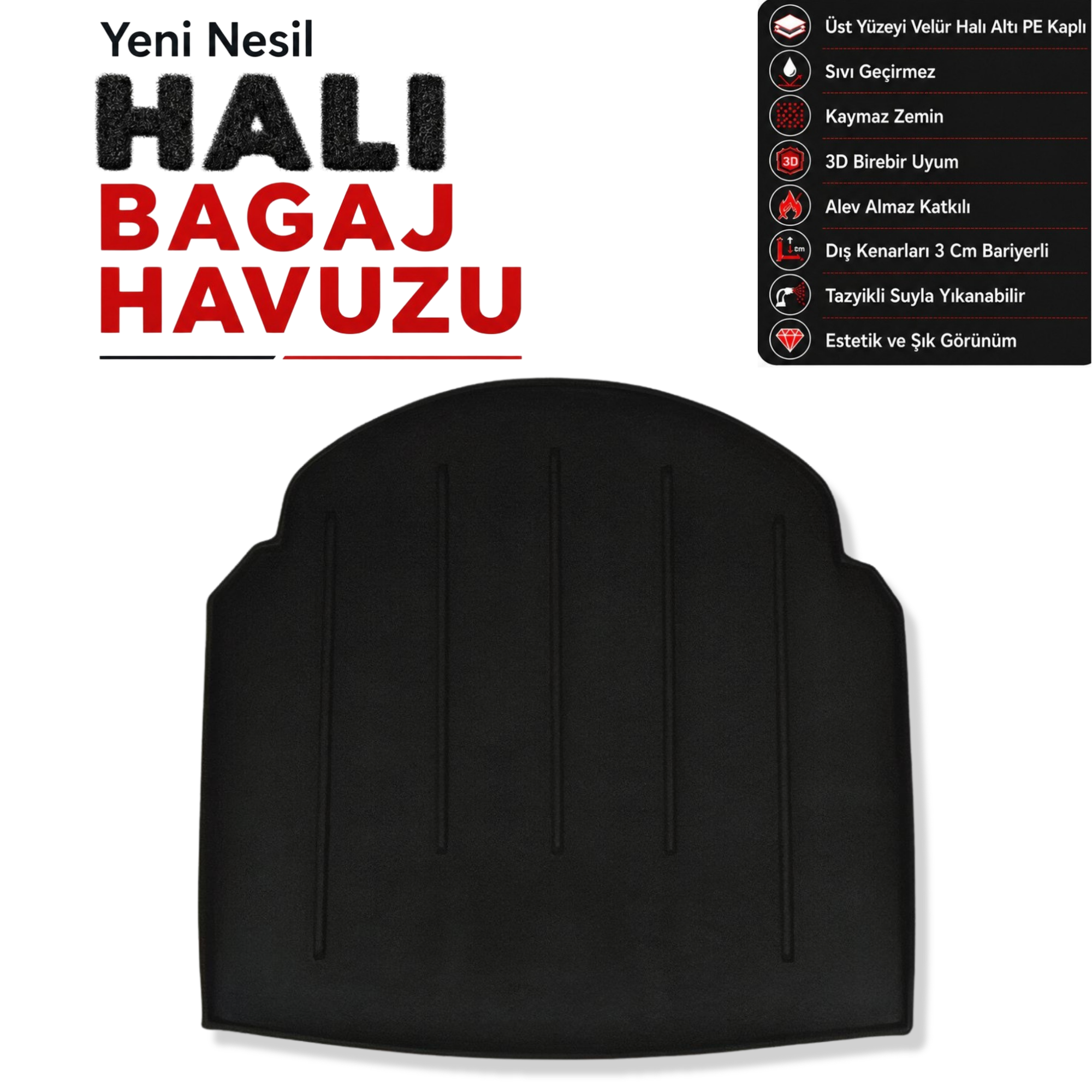 Mercedes E Serisi Sedan W212 Halı Bagaj Havuzu (2010 - 2016 Arası)