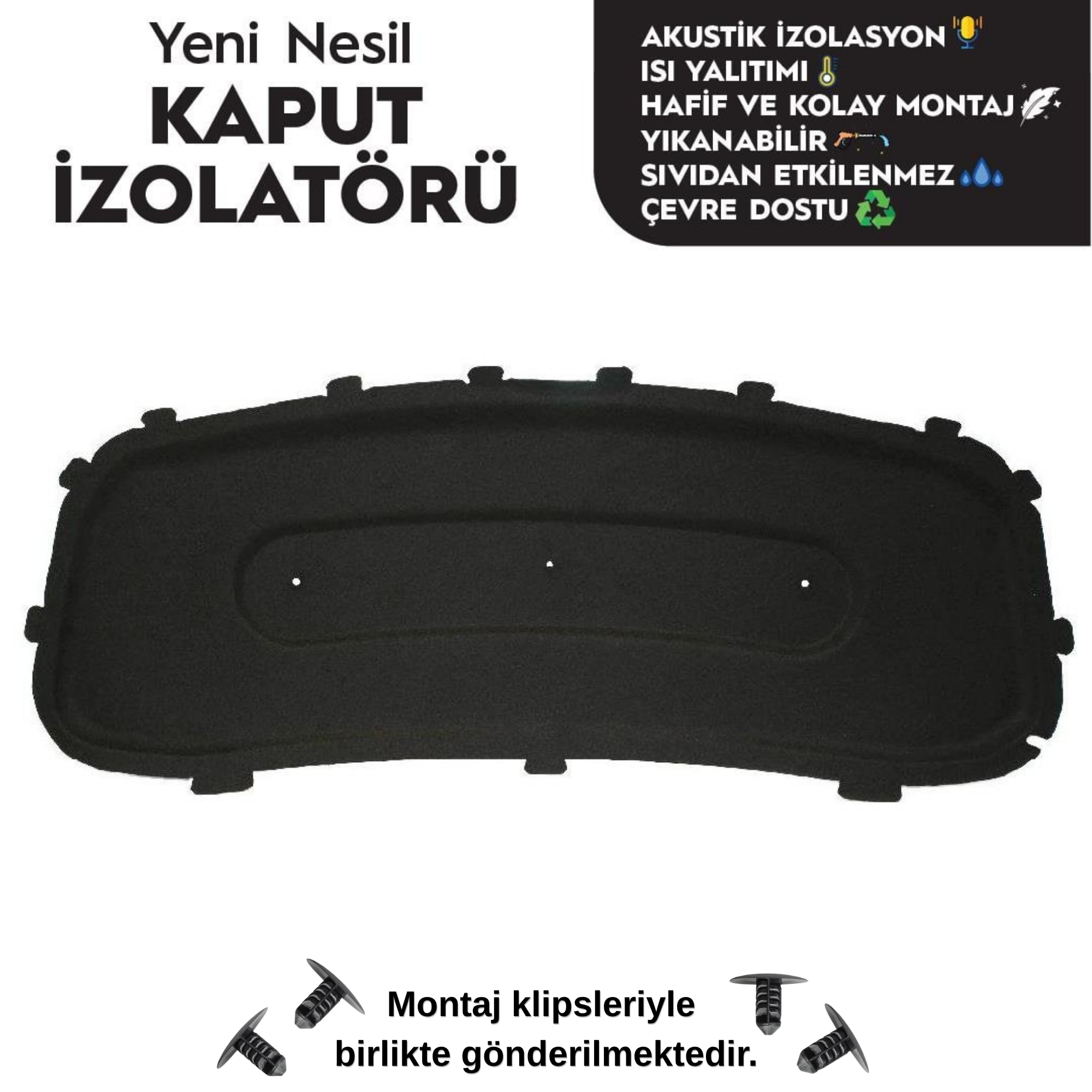 Opel Corsa E Motor Kaput Altı izolatörü (2015-2020 Arası)