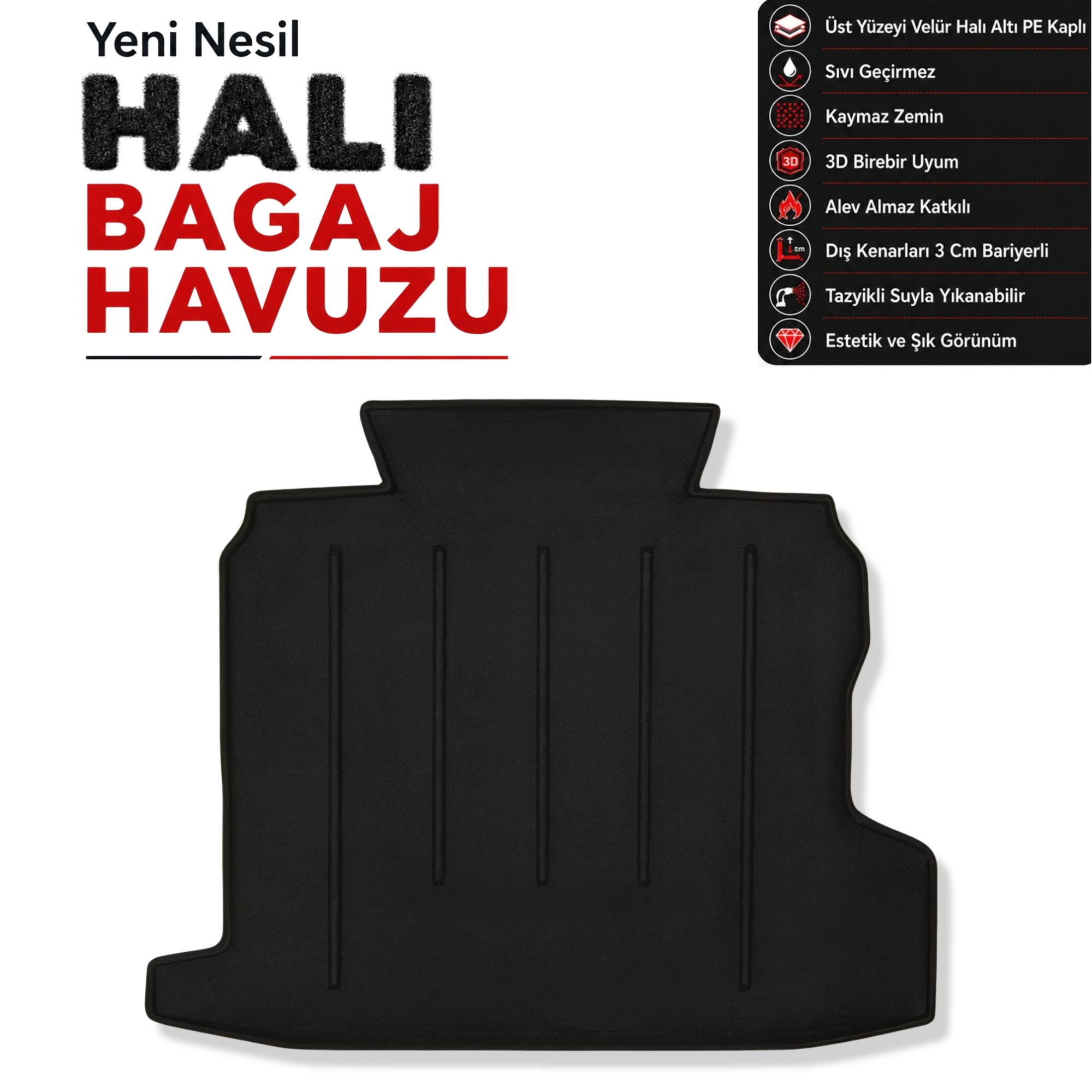 Opel Astra H Sedan Halı Bagaj Havuzu (2004 - 2012 Arası)