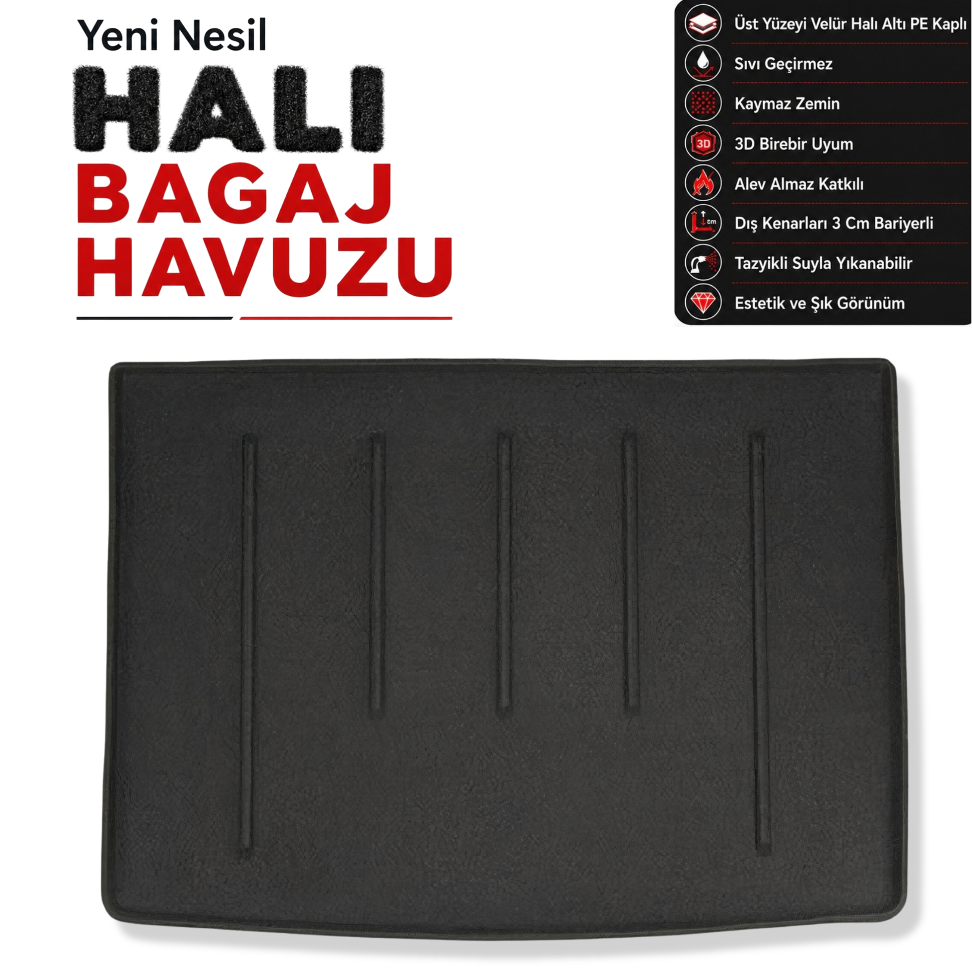 Opel Astra K Hatchback Stepneli Halı Bagaj Havuzu (2015 - 2022 Arası)