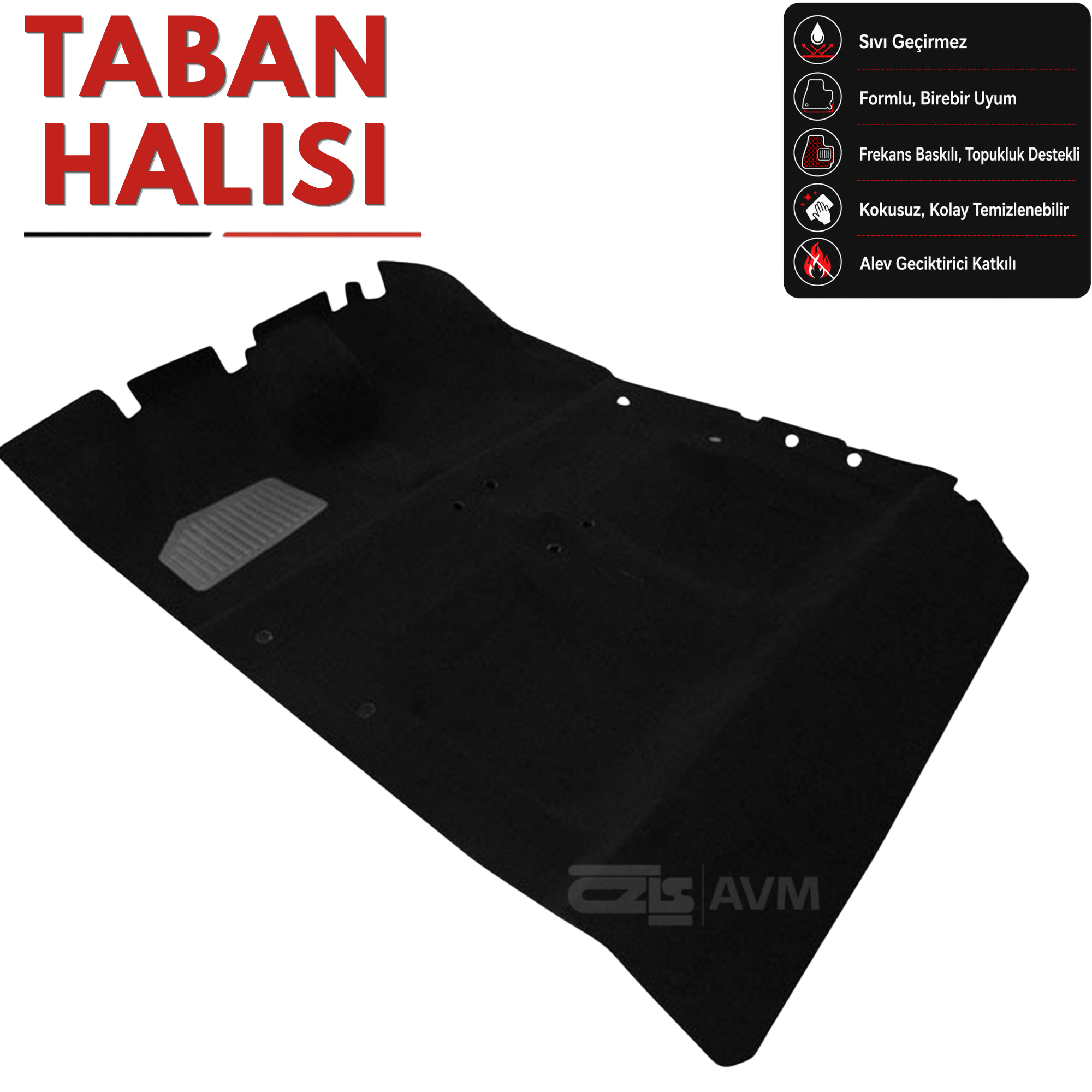 Renault 12 Toros Taban Halısı Siyah (1989 - 2000 Arası)