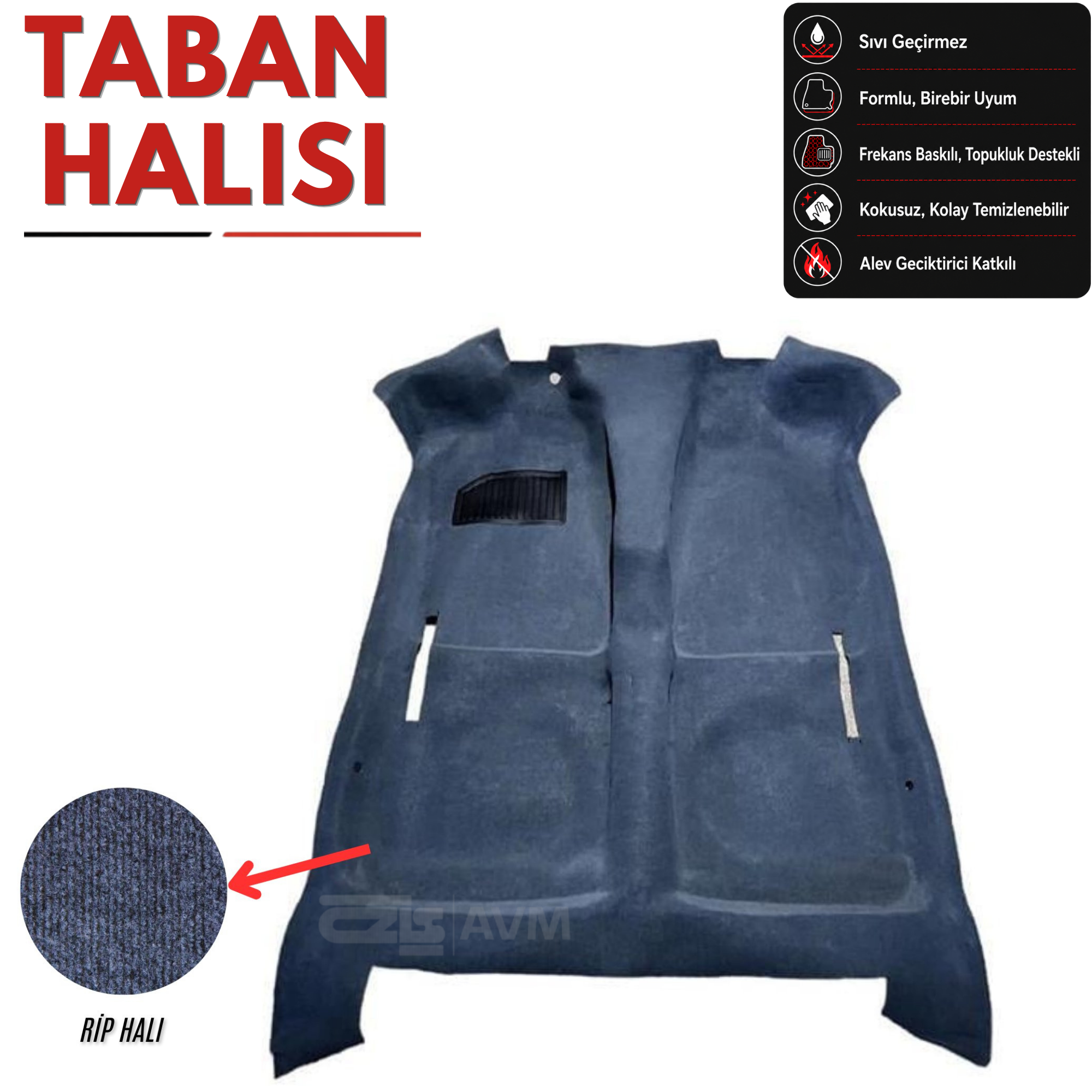 Tofaş 131 Doğan SLX Şahin Kartal Taban Halısı Mavi (1981 - 2002 Arası)