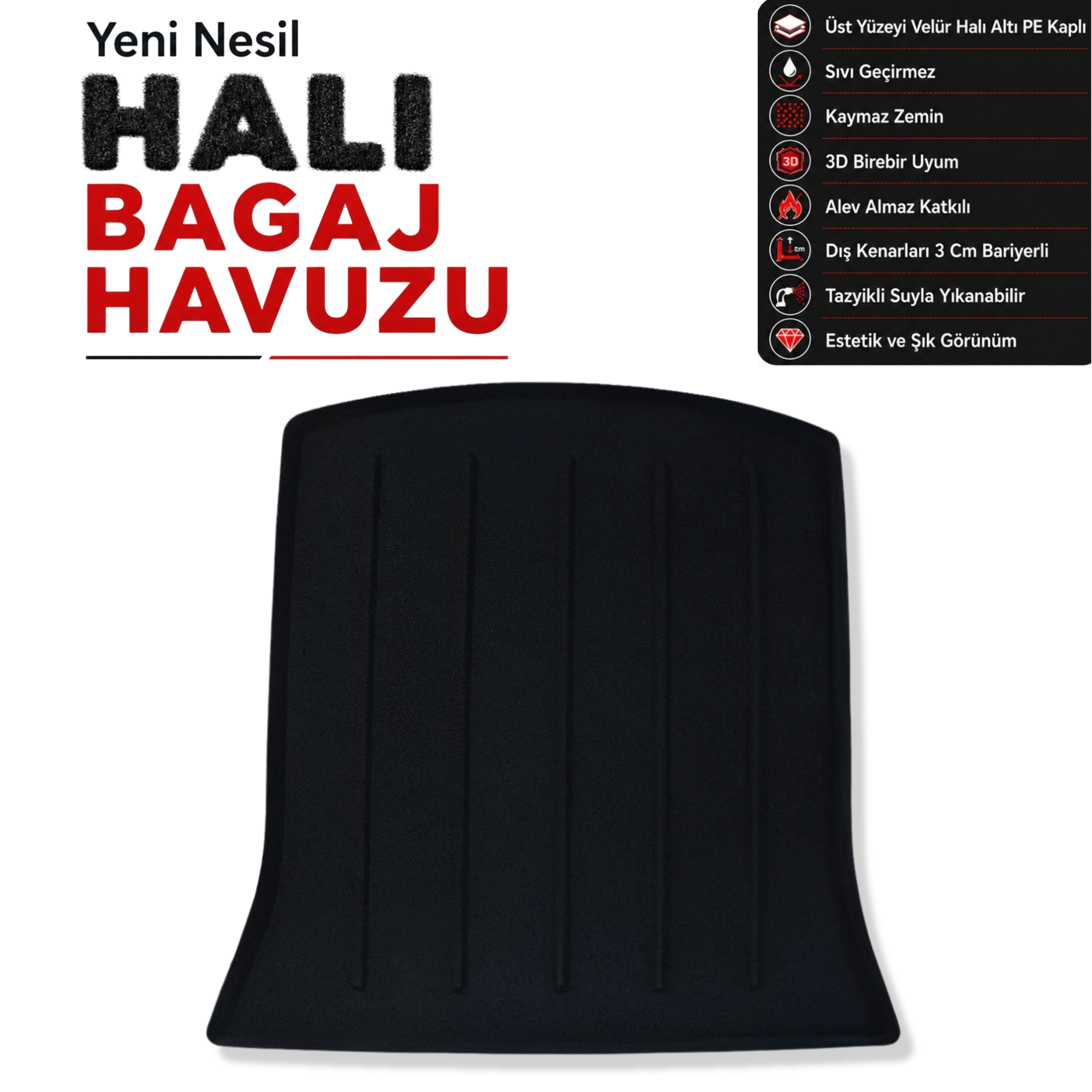 Tesla Y Model Arka Halı Bagaj Havuzu (2023 - 2025 Arası)