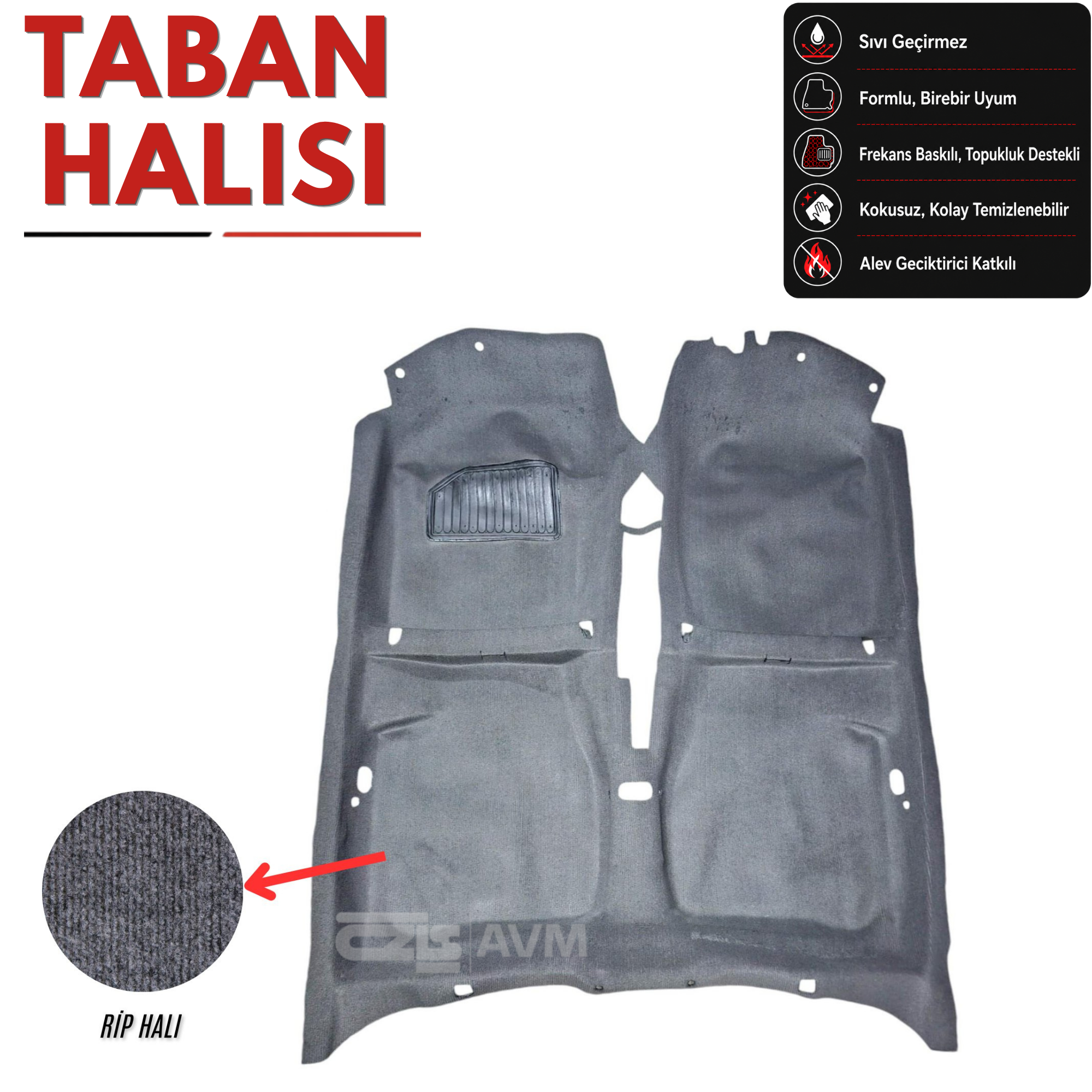 Toyota Corolla AE101 Kasa Terra Taban Halısı Gri (1993 - 2001 Arası)