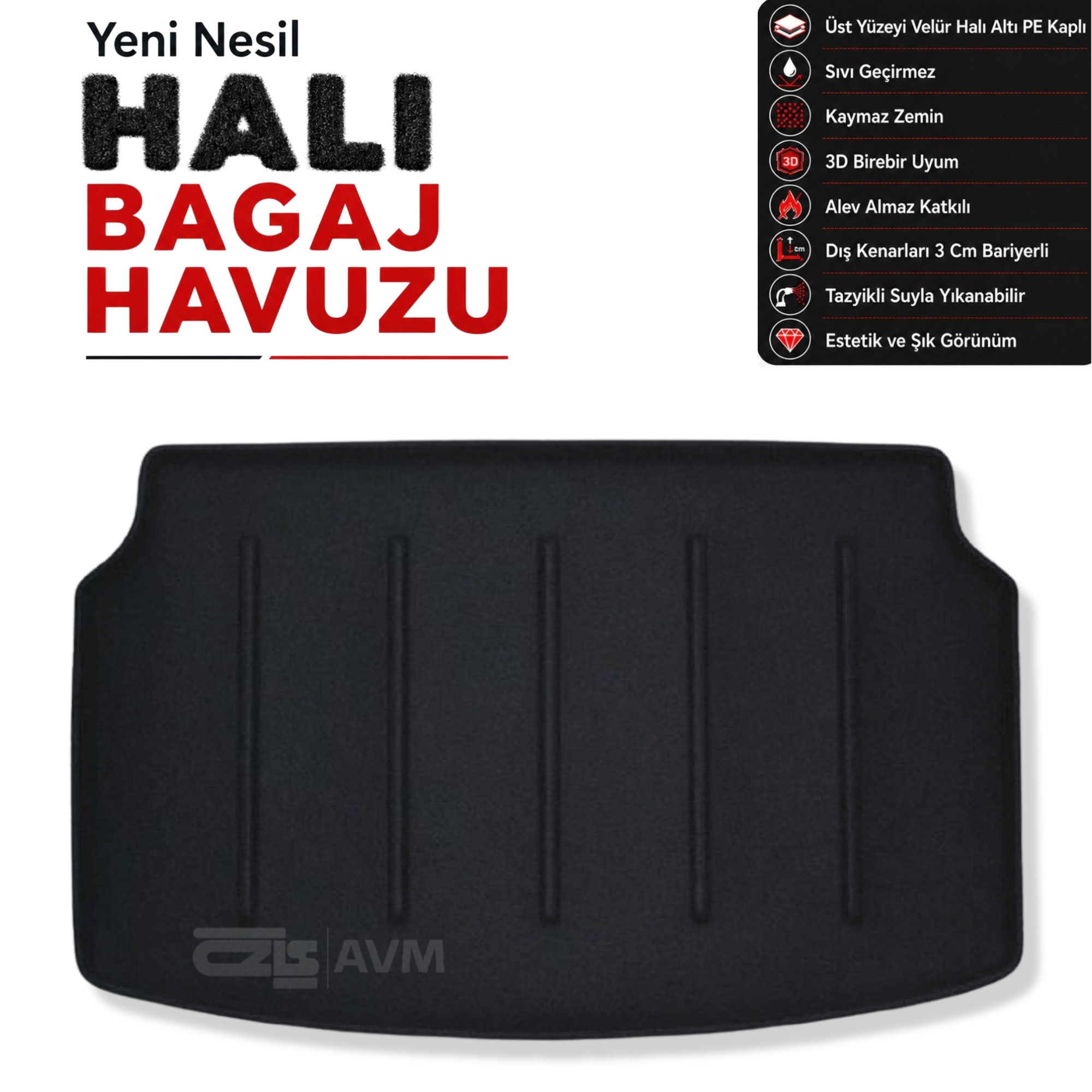 Toyota Yaris (Üst Raf) Halı Bagaj Havuzu (2020 Sonrası)