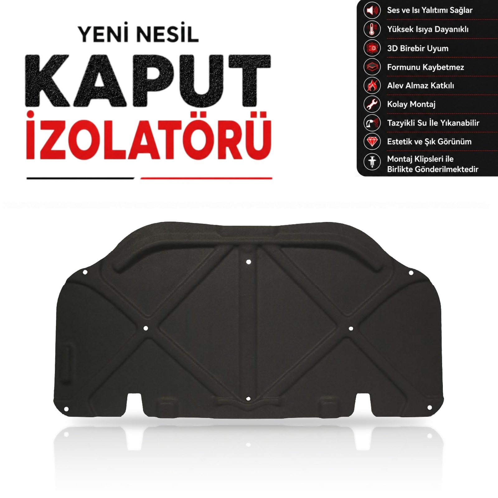 Toyota Corolla E120 Kaput Altı İzolatörü (2002 - 2006 Arası)