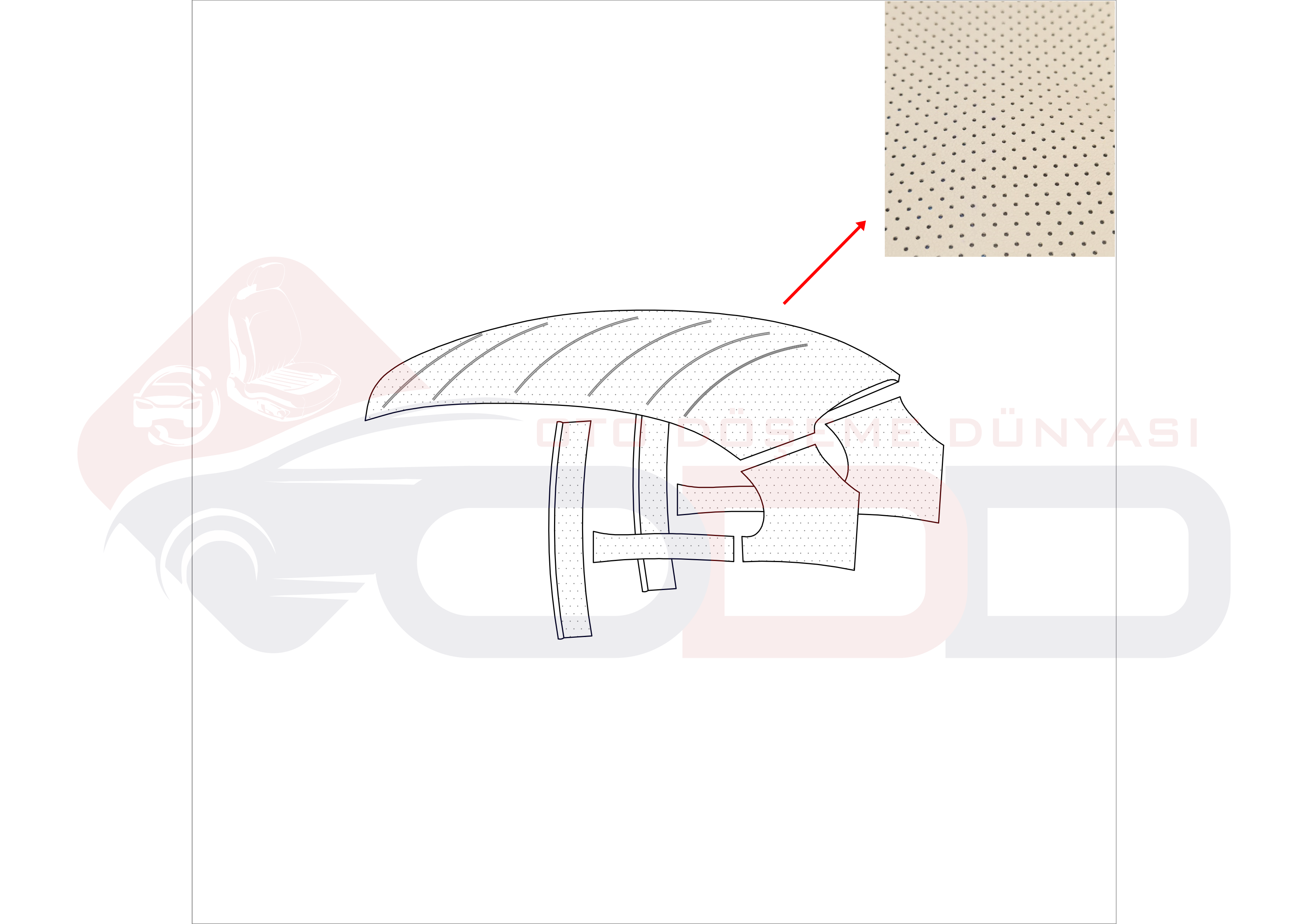 VW 1300-1303 TAVAN DÖŞEMESİ DELİKLİ KREM