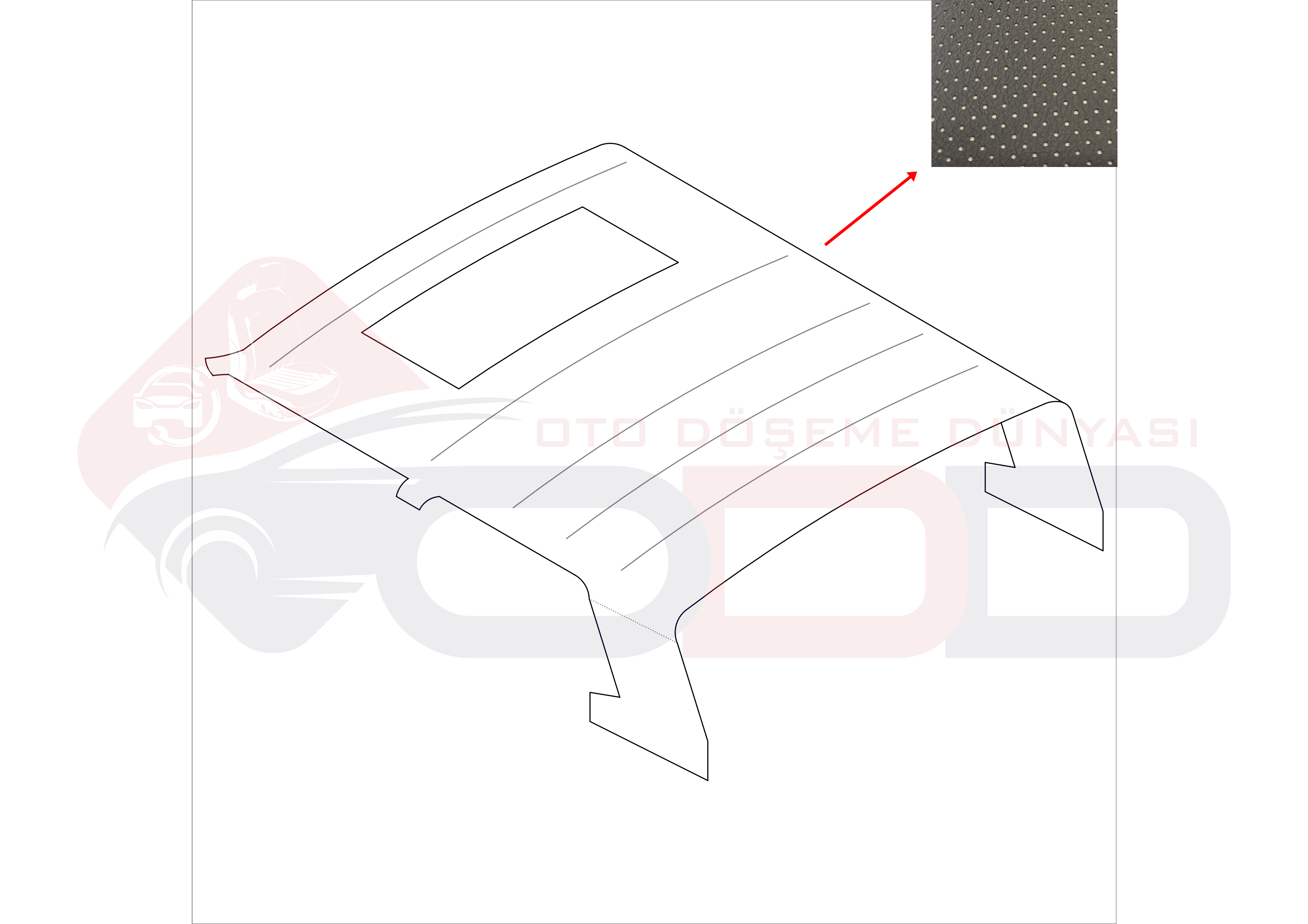 VW GOLF 1 COUPE AÇILIR TAVAN DÖŞEMESİ SİYAH