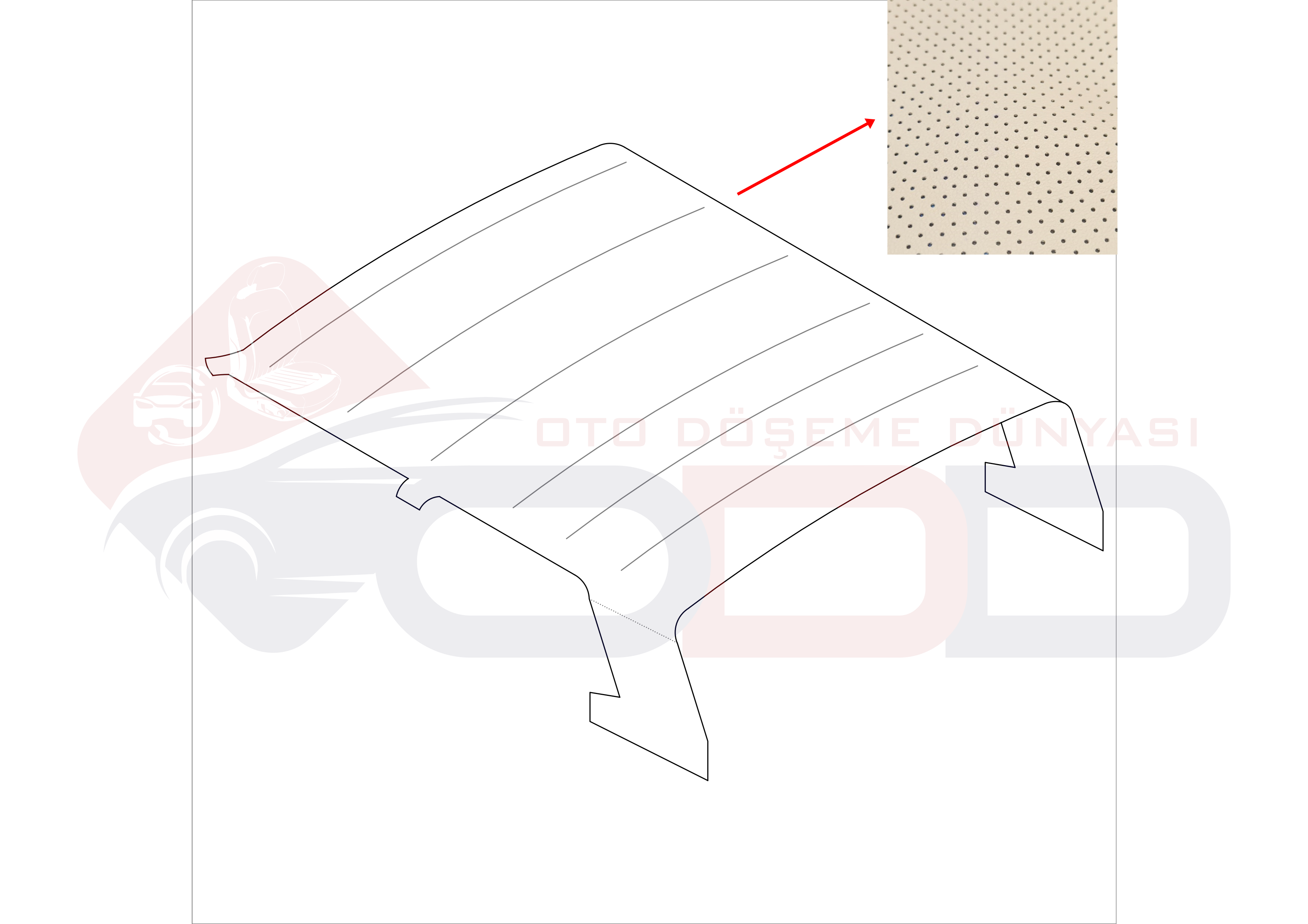 VW GOLF 1 TAVAN DÖŞEMESİ 1976-83 4 KAPI Krem(DELİKLİ)