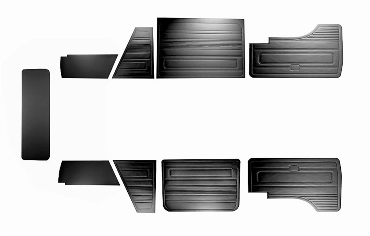 VW T3 İÇ DÖŞEME SET 79-84 DÜZ 9 PRÇ SİYAH O.B.