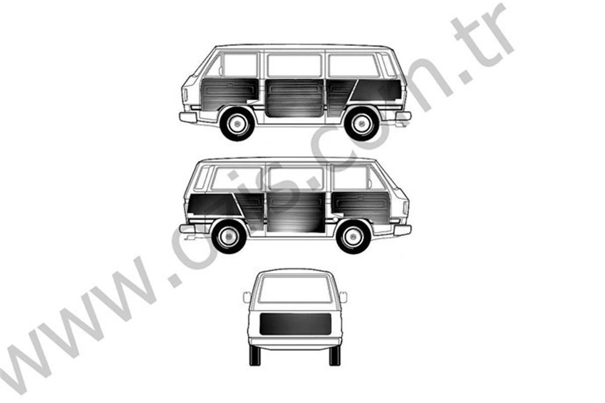 VW TRANSP. T3 85-92 KAPI PANL.DÜZ 9 PRÇ TABA O.B.