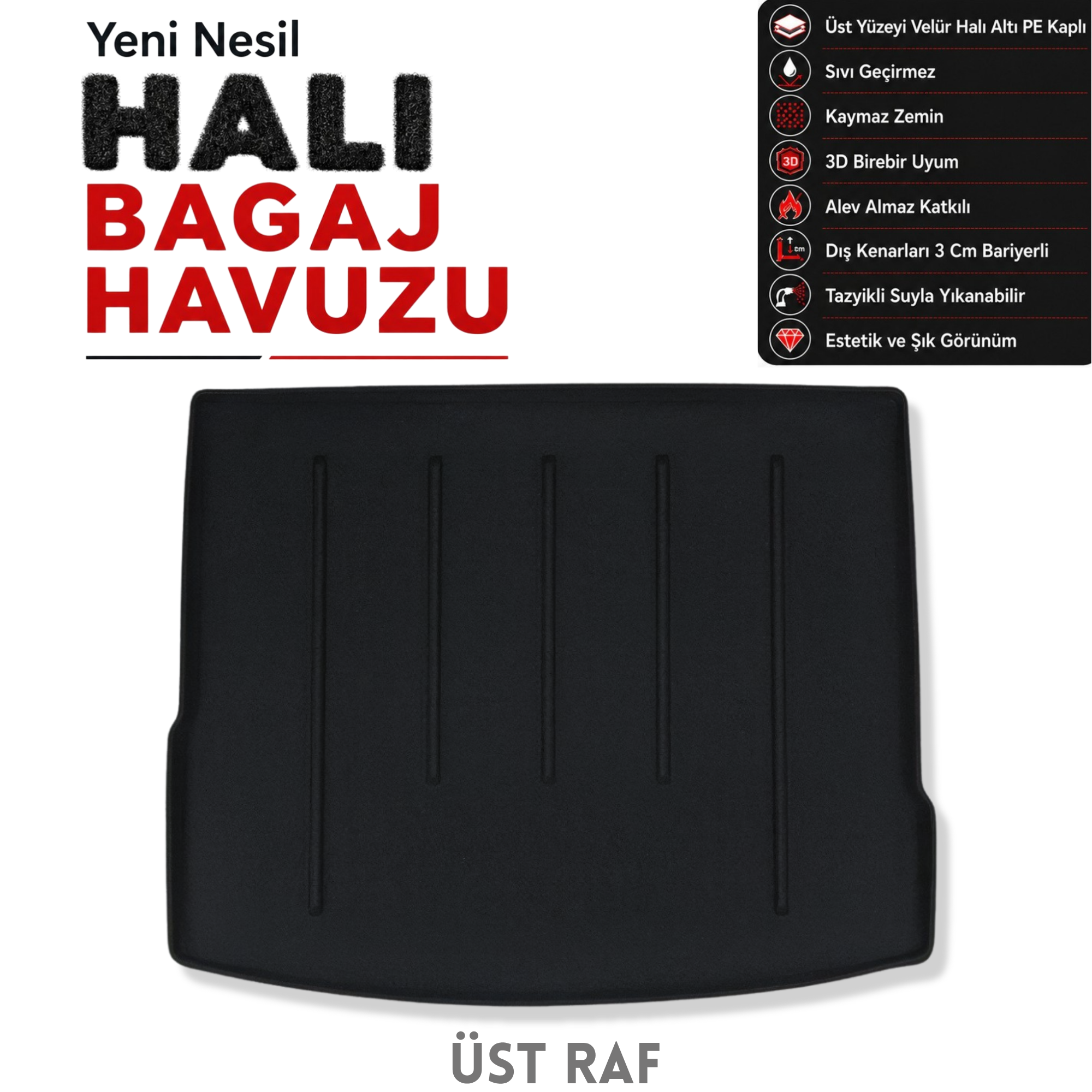 Volkswagen Tiguan (Stepneli) Halı Bagaj Havuzu (2016 Sonrası)