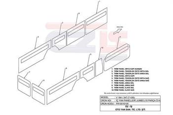 FORD V184 347  İÇ YAN PANELLERİ JUMBO Ö.H 10 PARÇA