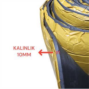 KAUÇUK YAPIŞKANLI İZOLASYON MALZEMESİ (Kalınlık: 10mm / En: 110cm)