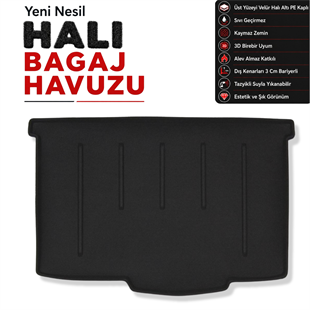 Opel Corsa 5 Kapı (Alt Raf) Halı Bagaj Havuzu (2015 - 2020 Arası)