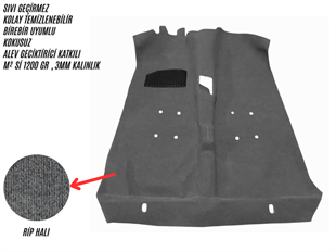 Renault 9 / Broadway Taban Halısı Gri R9 - R11