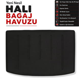 Renault Clio 4 Hatchback Halı Bagaj Havuzu (2013 - 2020 Arası)