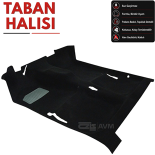 Tofaş 131 Doğan SLX Şahin Kartal Taban Halısı Siyah (1981 - 2002 Arası)
