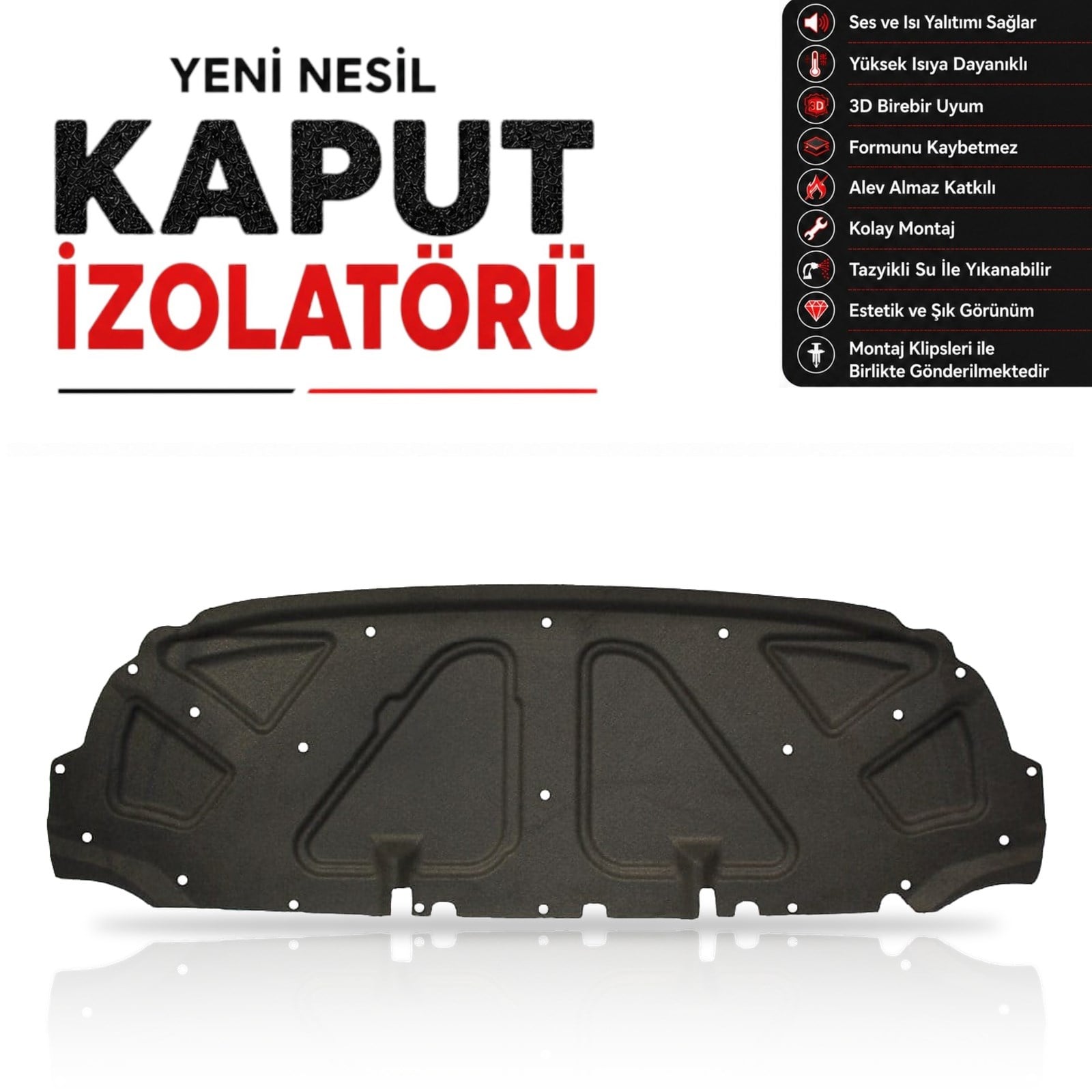 Fiat Doblo 2 Kaput İzolatörü (2006-2012 Arası) - (Geniş Aile Hariç)