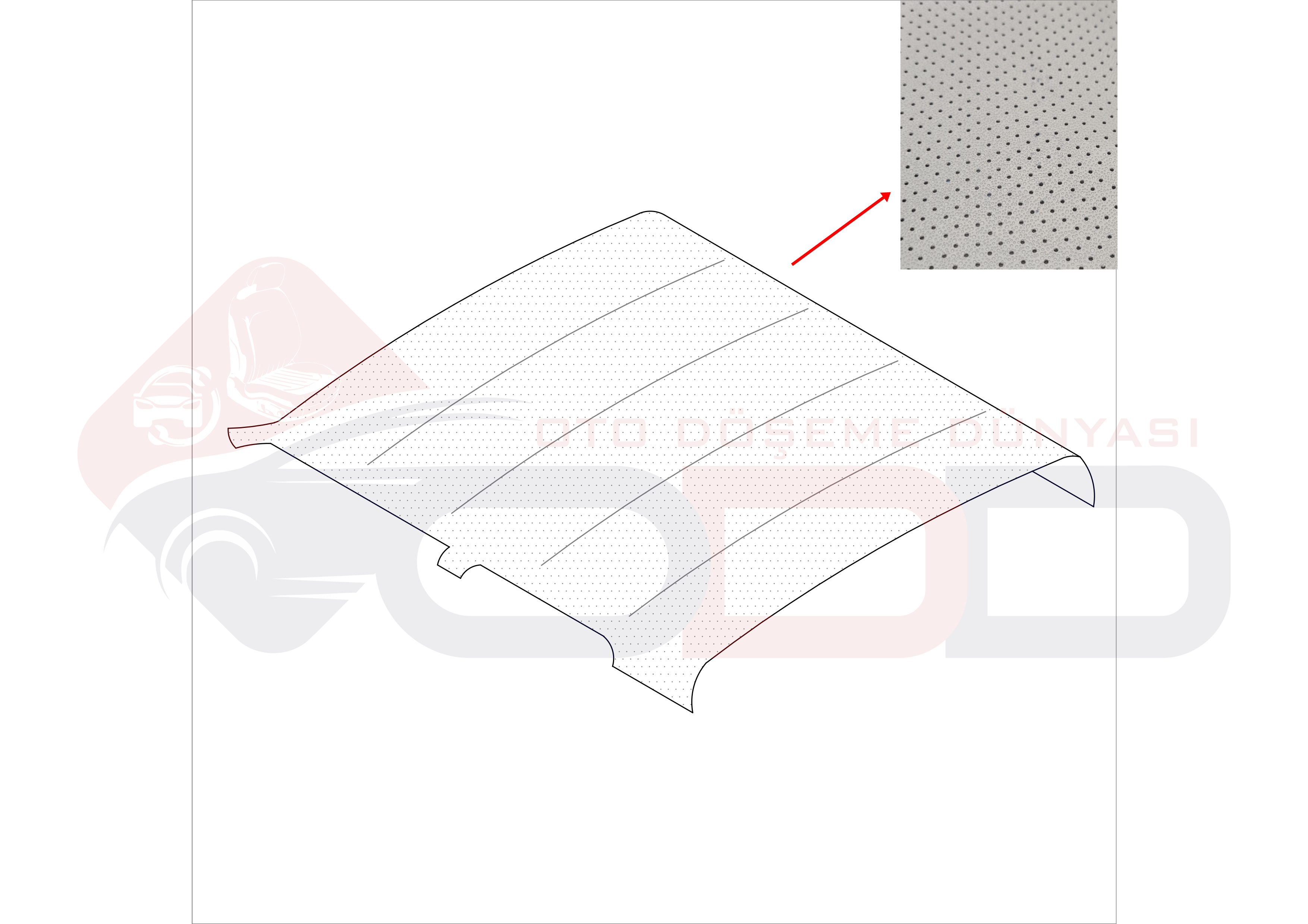 FORD 1.6-2.0 TAUNUS TAVAN DÖŞEMESİ(DELIKLI DERİ)