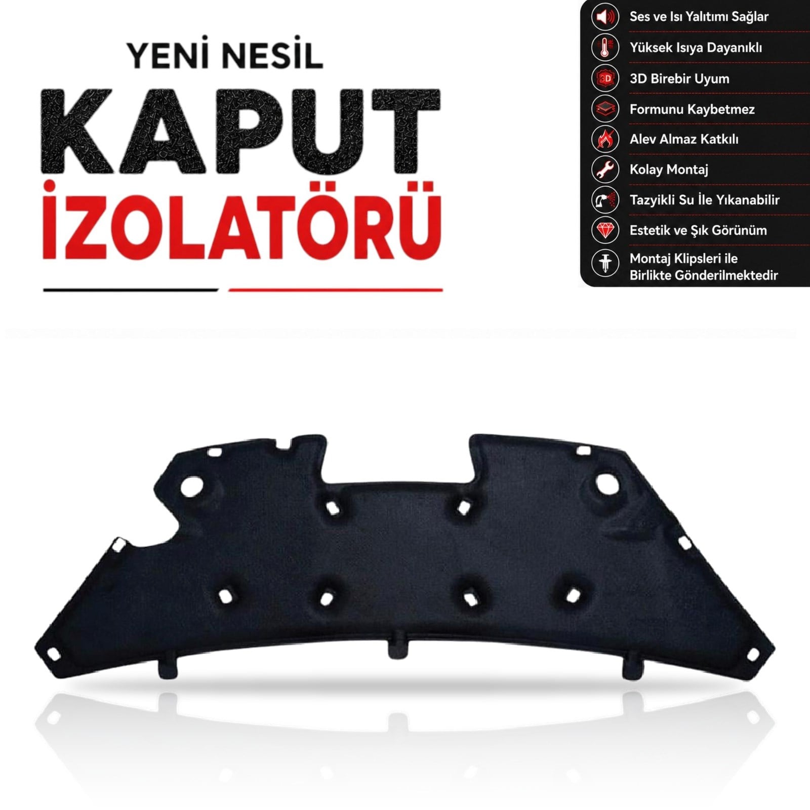 Ford Tourneo Courier Kaput Altı İzolatörü (2014 - 2023 Arası)