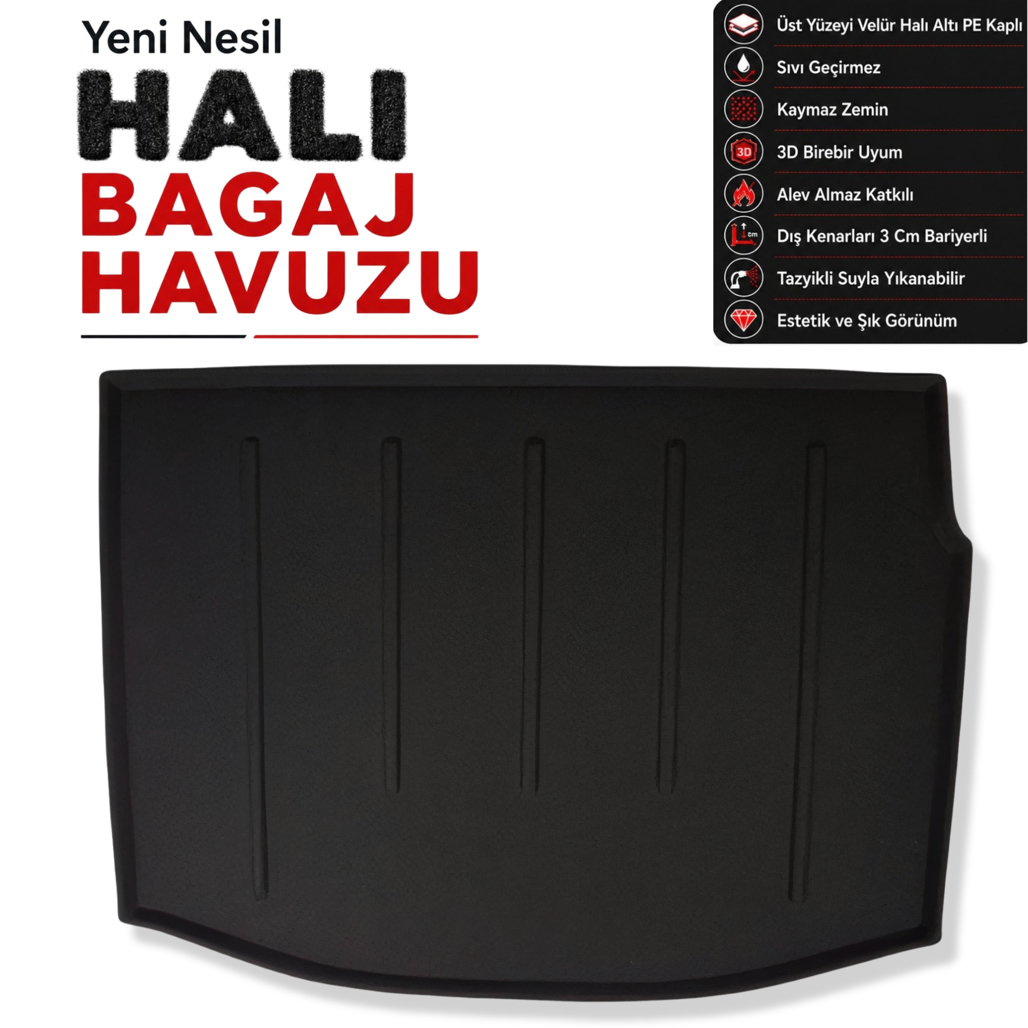 Renault Megane 3 Hatchback Halı Bagaj Havuzu (2009 - 2016 Arası)
