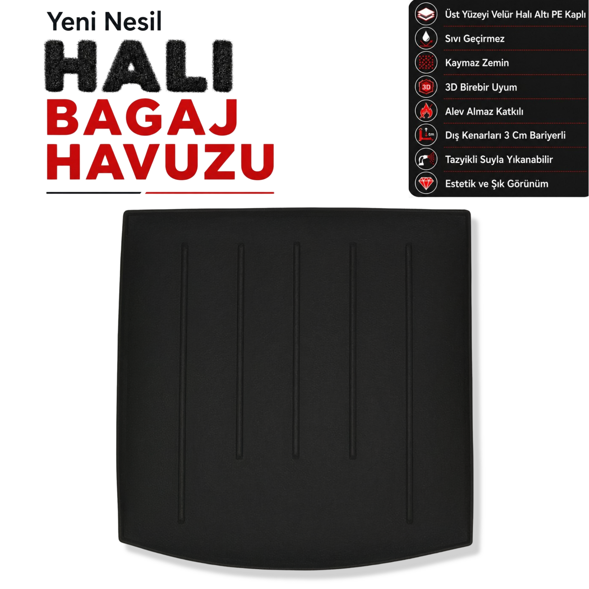 Seat Leon ST Üst Raf Halı Bagaj Havuzu (2014 - 2021 Arası)