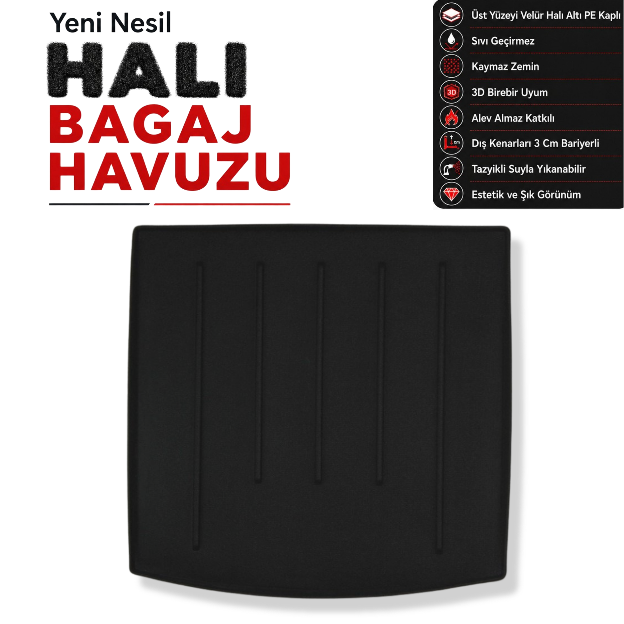 Skoda Kodiaq Halı Bagaj Havuzu (5 Kişilik) (2016 - 2024 Arası)