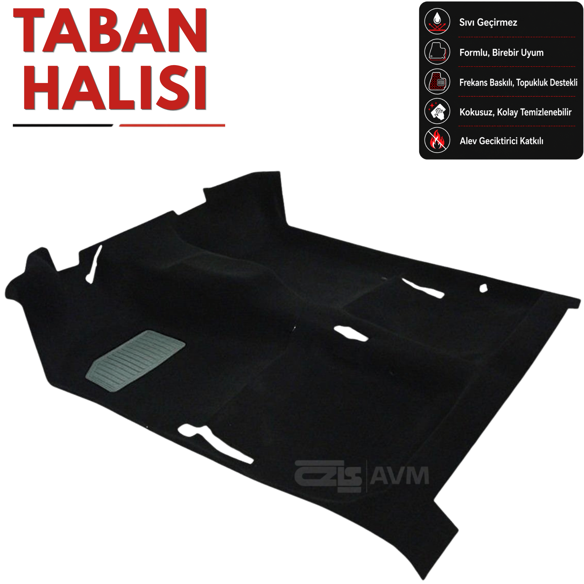 Tofaş 131 Doğan SLX Şahin Kartal Taban Halısı Siyah (1981 - 2002 Arası)