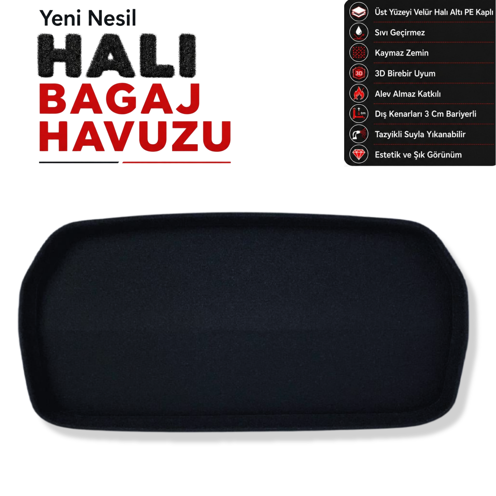 Tesla Y Model Arka Halı Bagaj Havuzu (2023 - 2025 Arası)
