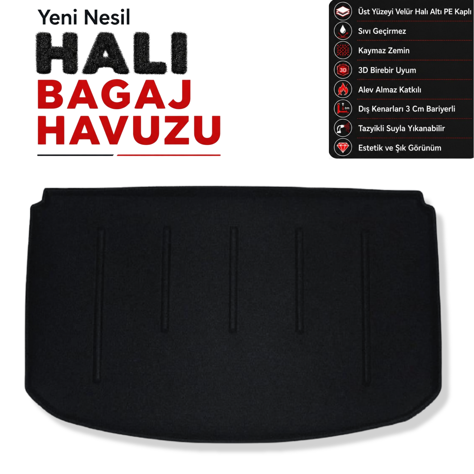 Toyota Yaris (Üst Raf) Halı Bagaj Havuzu (2017 - 2020 Arası)