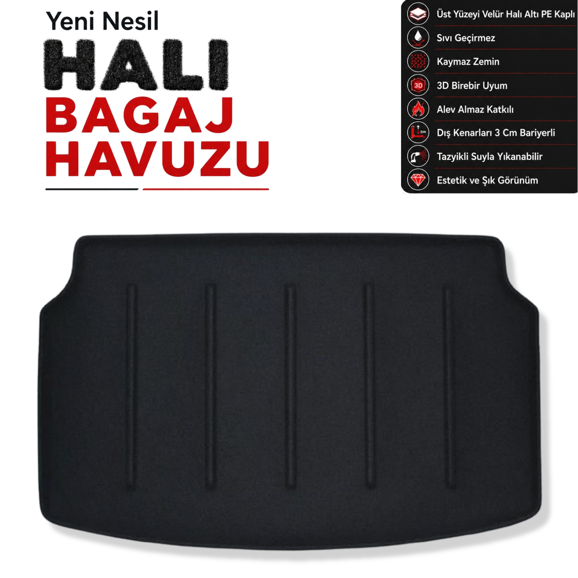 Toyota Yaris (Üst Raf) Halı Bagaj Havuzu (2020 Sonrası)