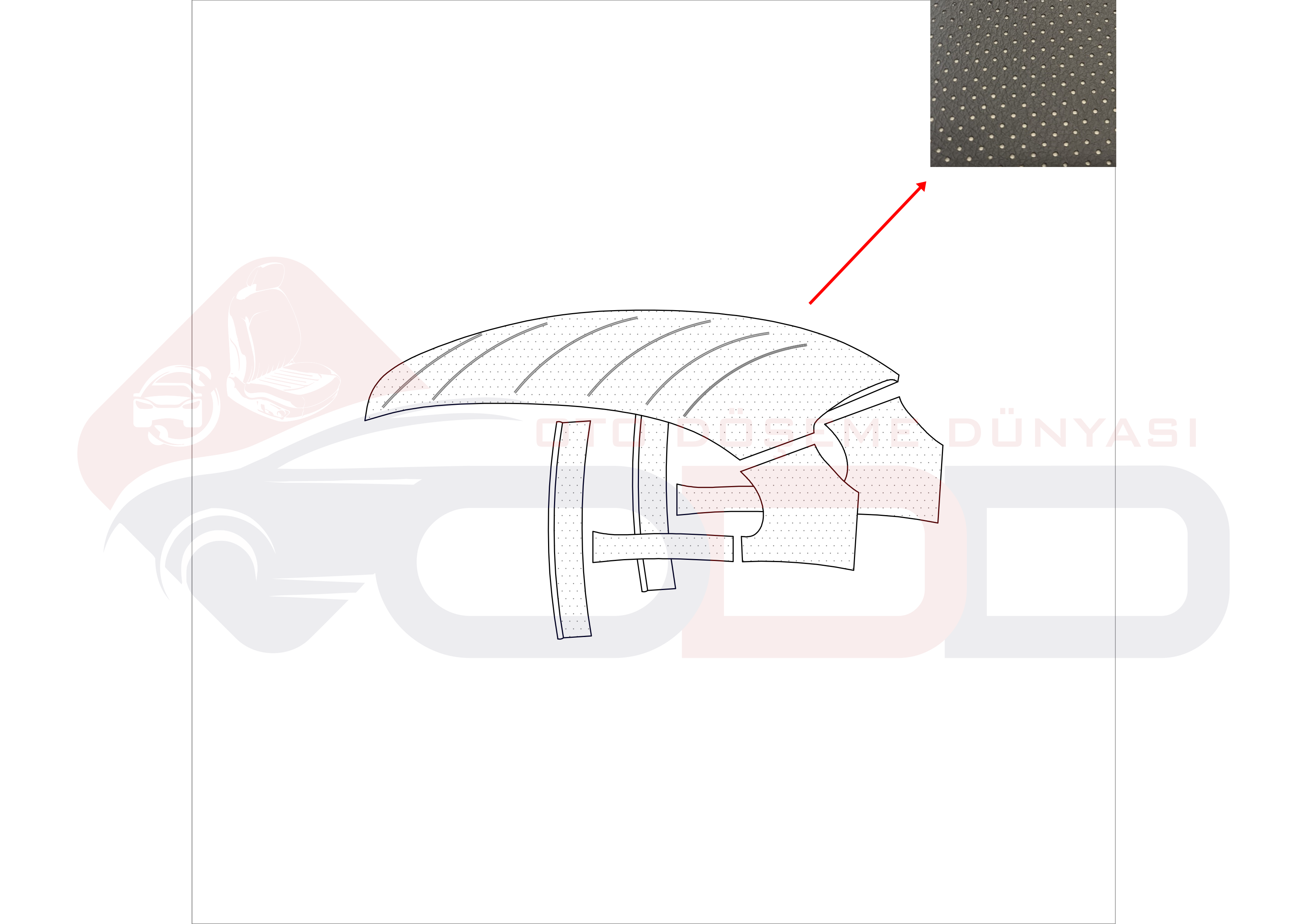 VW 1300-1303 TAVAN DÖŞEMESİ DELİKLİ SİYAH